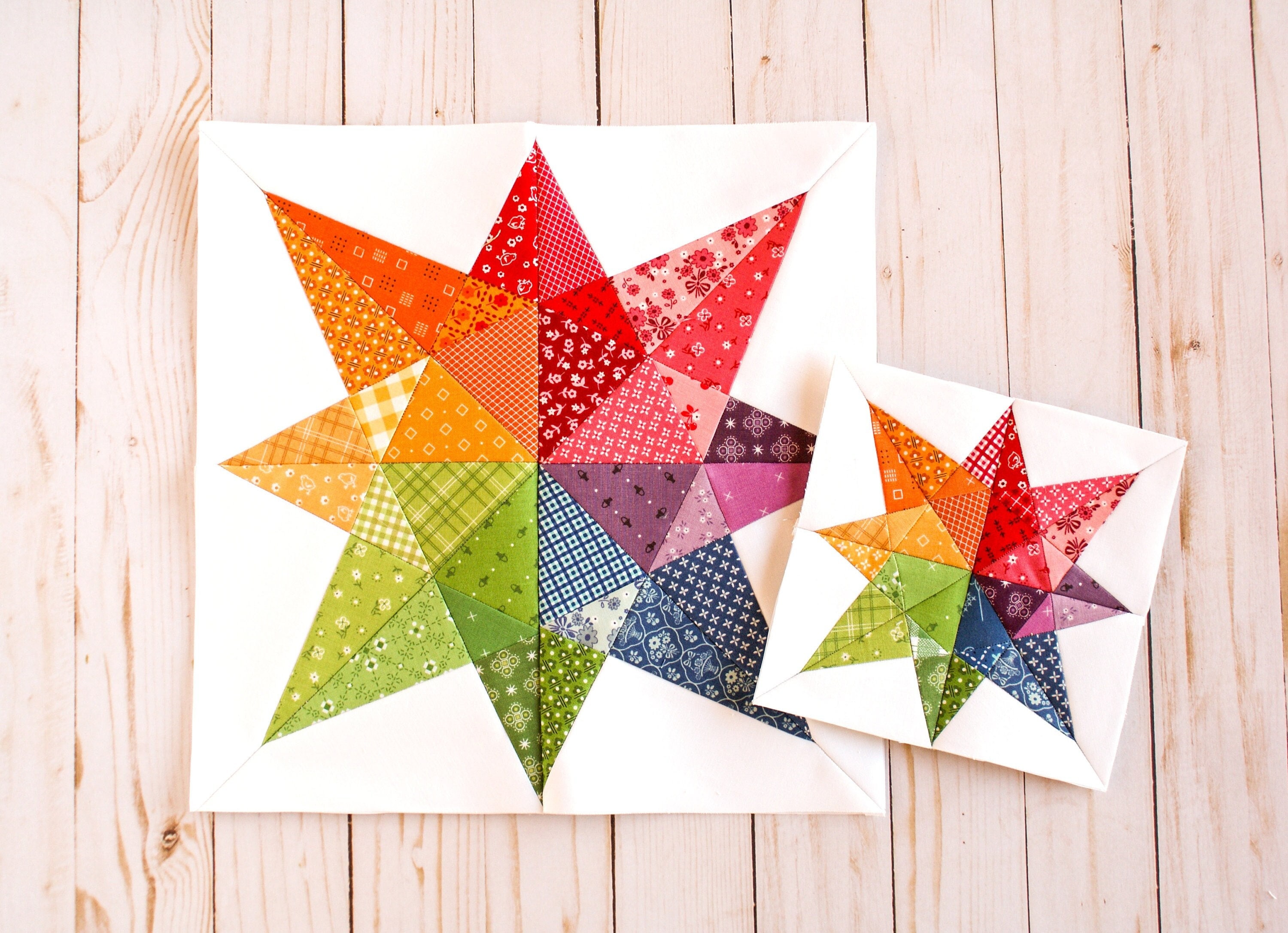 Galaxy Star Foundation Paper Piecing Pattern, Quilt Block, Varie Dimensioni, Download PDF, 6 pollici, 8 pollici, 9 pollici, 10 pollici, 12 pollici