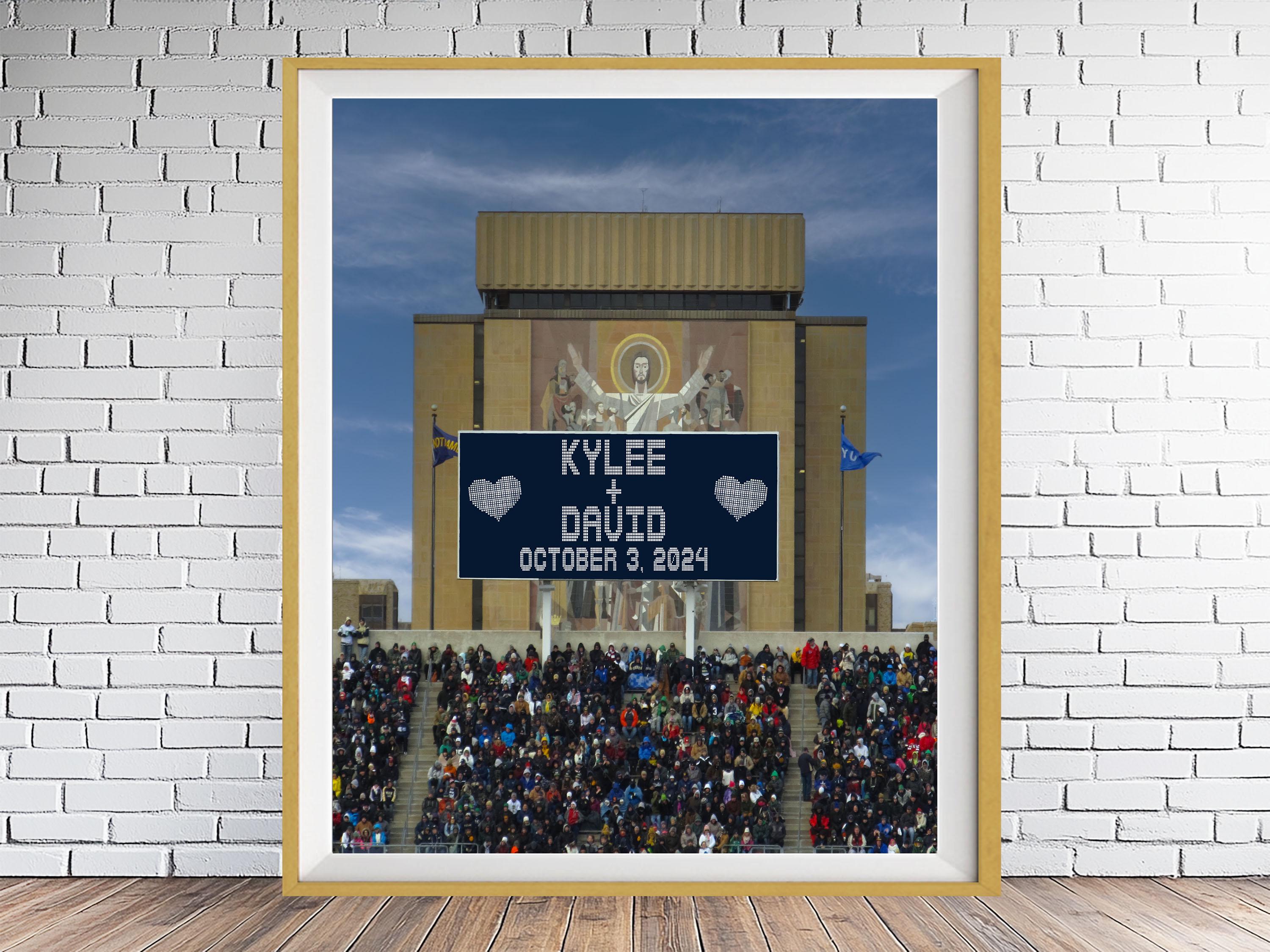 Regalo di nozze personalizzato, Università di Notre Dame, regalo di anniversario, regalo di San Valentino, decorazioni per il football, regalo per ex