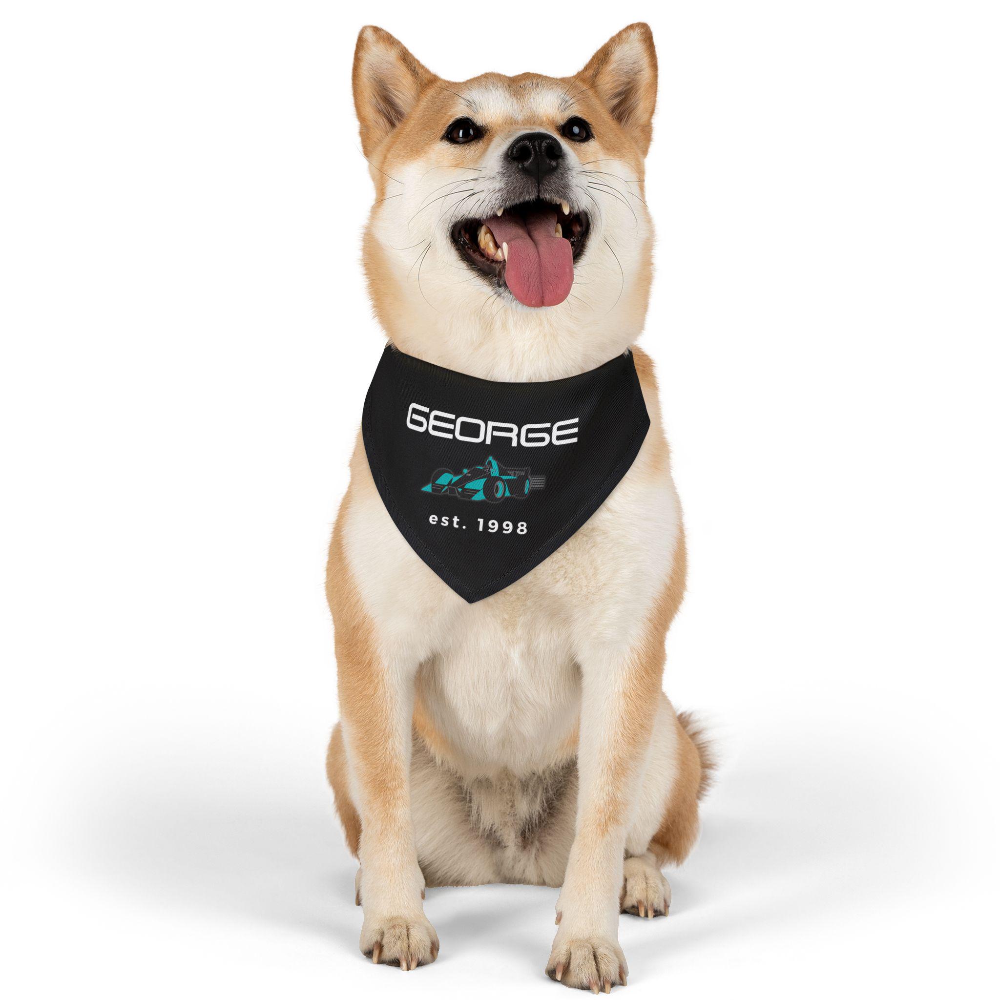 "Collare a bandana per cani George Russell \"George\", accessori per animali F1, collare per cani Formula 1, regalo Mercedes Petronas F1, gadget F1 per c"