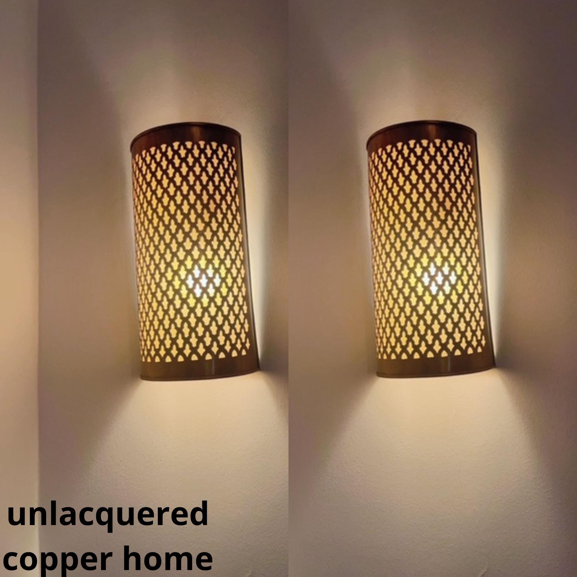 Set di 2 applique da parete in ottone marocchino, applique da parete per interni ed esterni, paralume per lampada da parete, applique da parete in ott