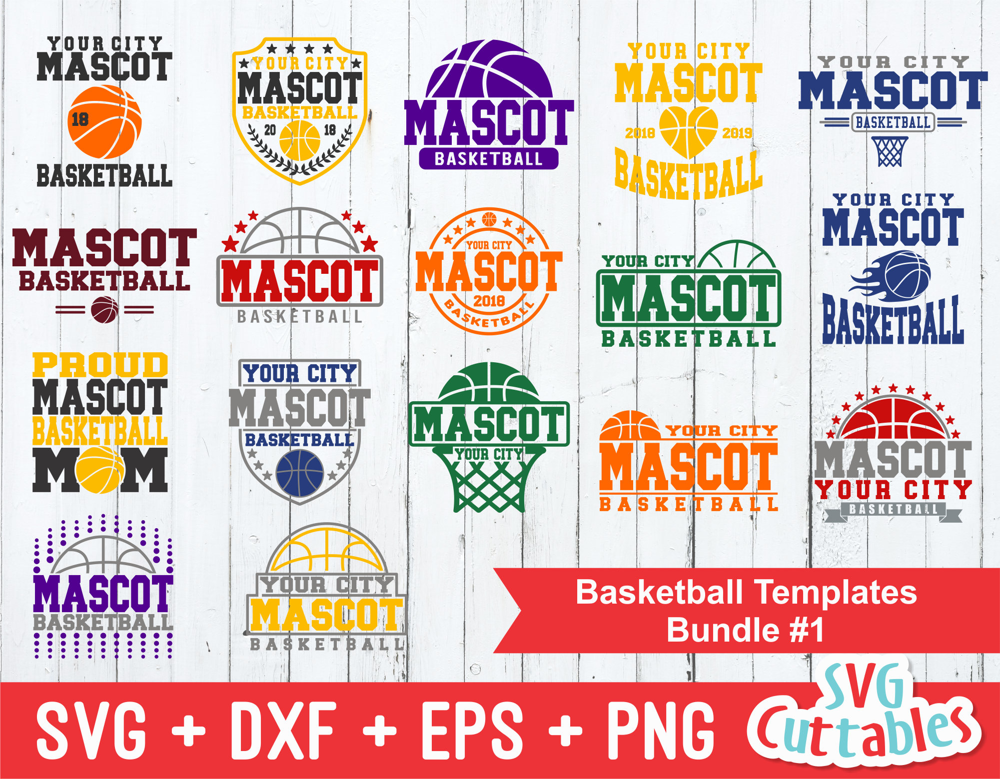 Pacchetto Basket SVG - Pacchetto Modelli 1 - svg - eps - dxf - png - Basket svg - Squadra - Silhouette - File di taglio Cricut - File digitale