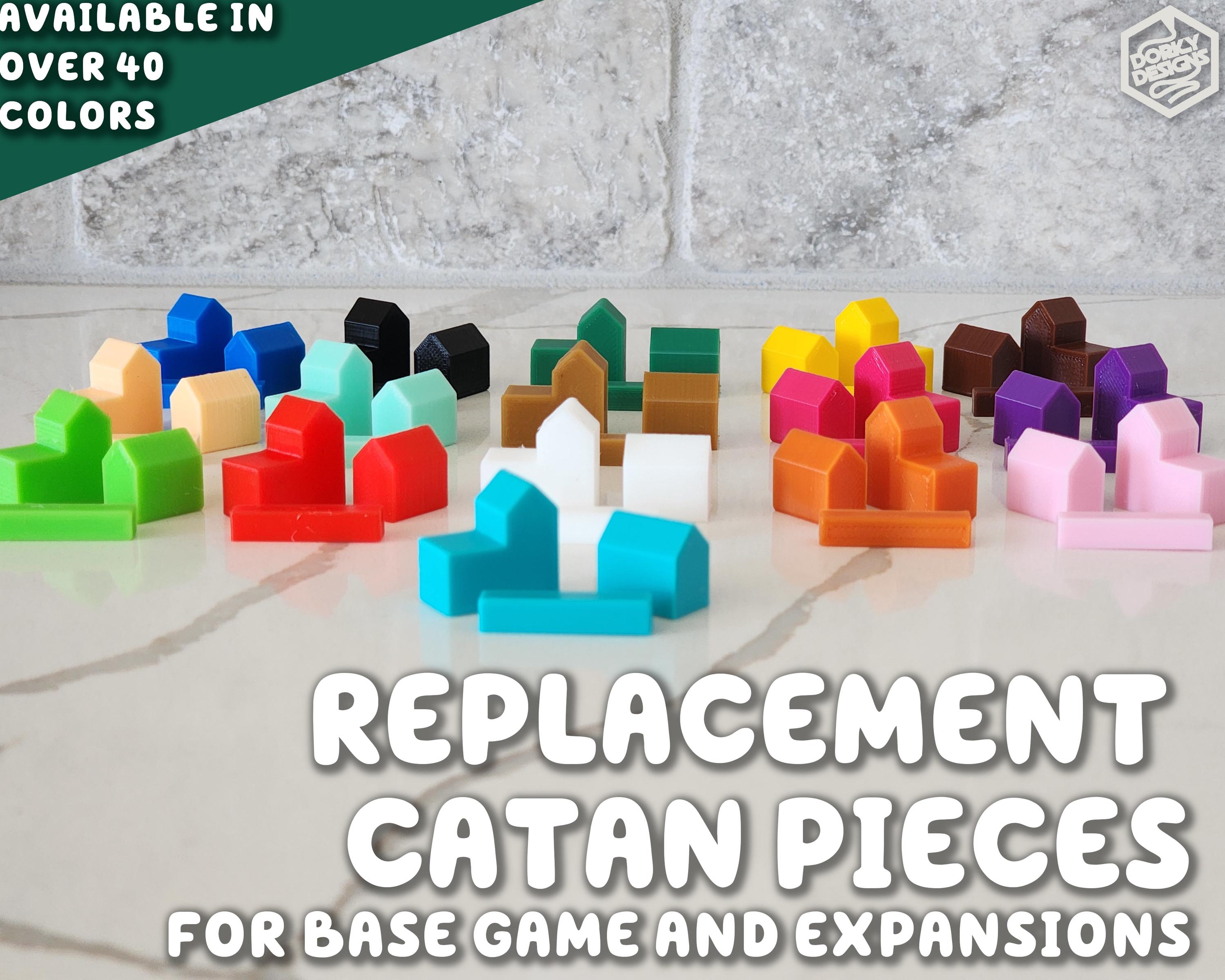 Pezzi di ricambio Bulk Catan - Compatibili con il gioco base e le espansioni, accessori per giochi da tavolo stampati in 3D, oltre 40 opzioni di color