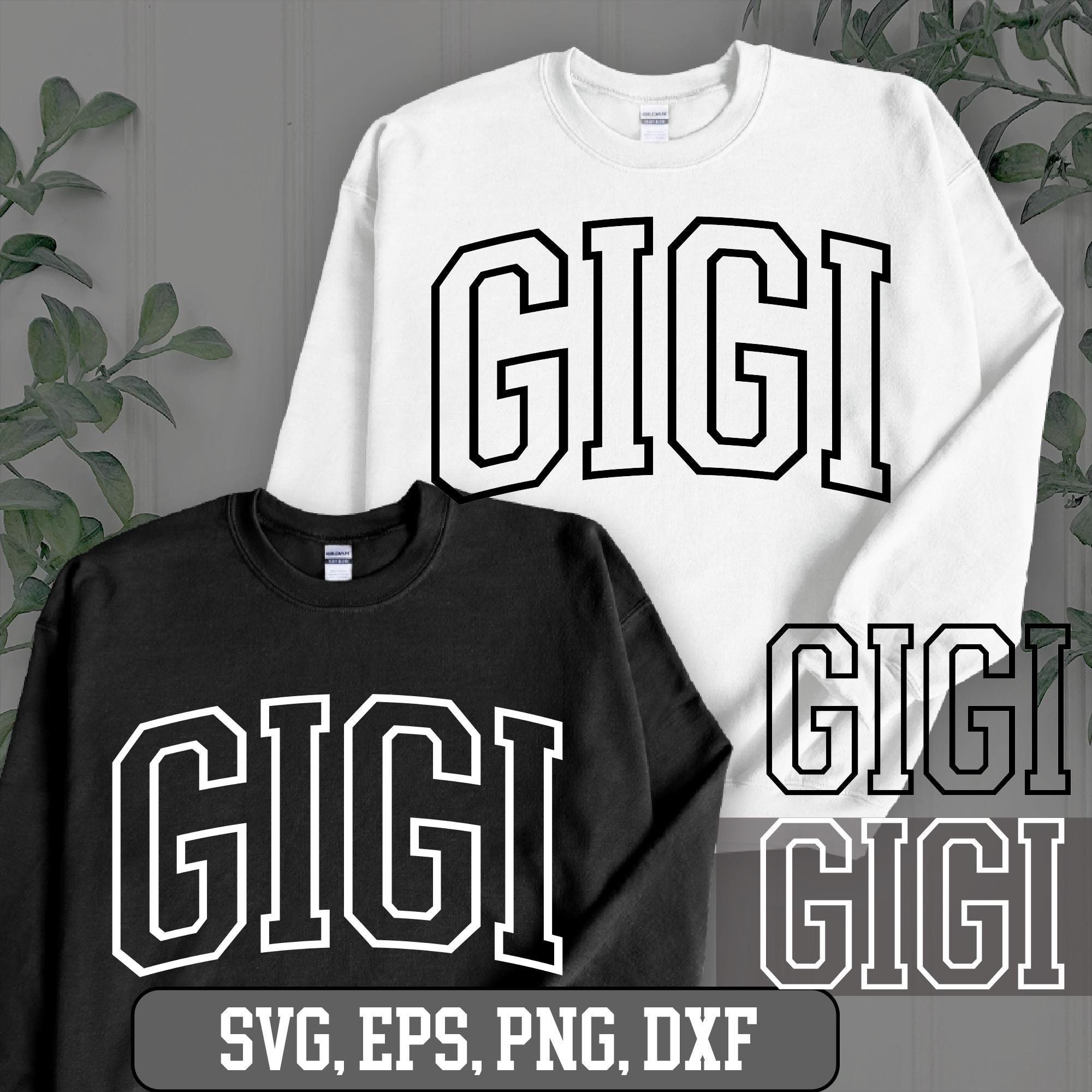 Gigi Varsity Outline Arched SVG, Gigi png, Gigi svg, Gigi svg png dxf eps, Gigi file svg, Gigi svg varsity, Gigi Outline Arched