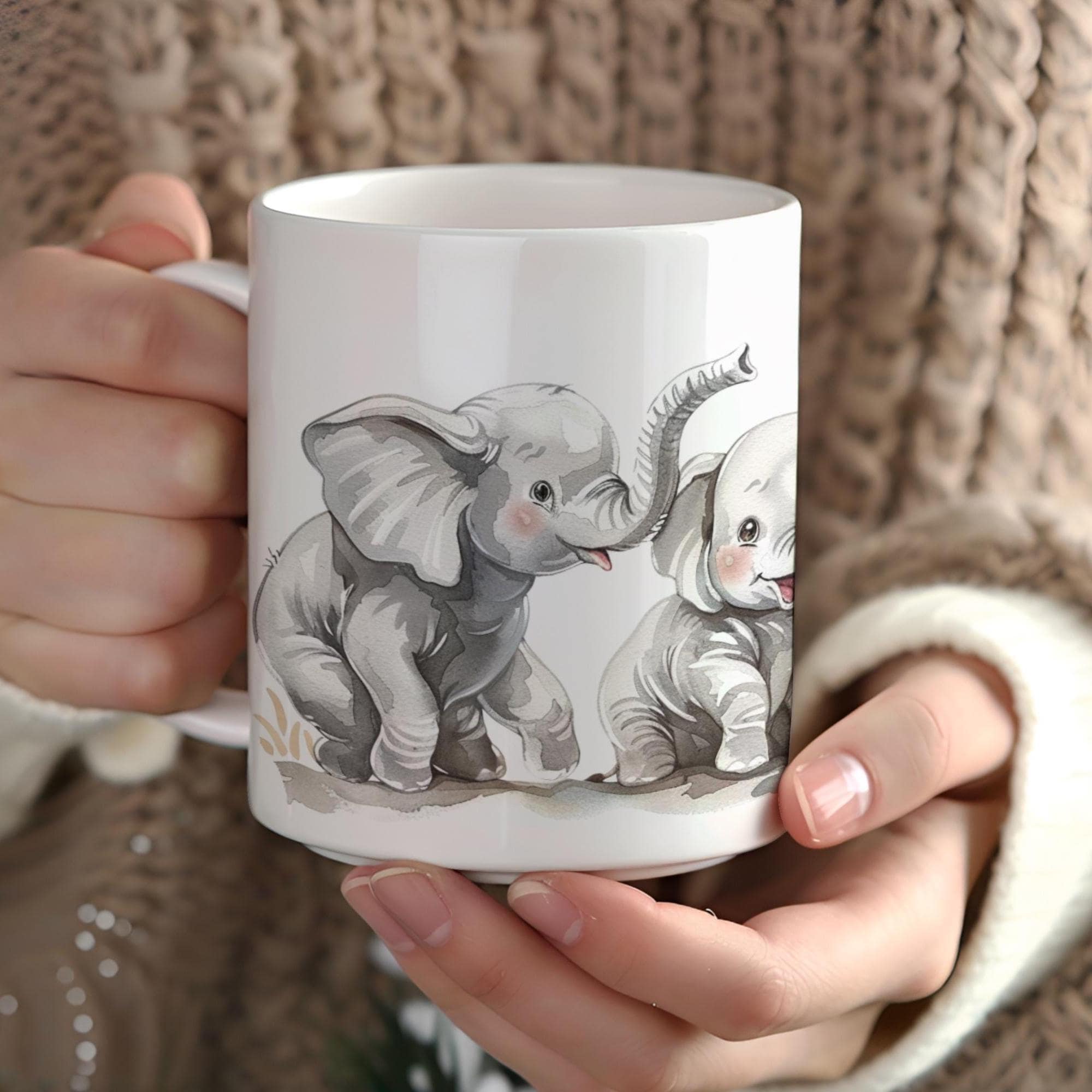 Tazza avvolgente a forma di elefante, tazza da caffè a forma di elefante per la famiglia, amante degli elefanti, tazza con simpatici animali, adorabil