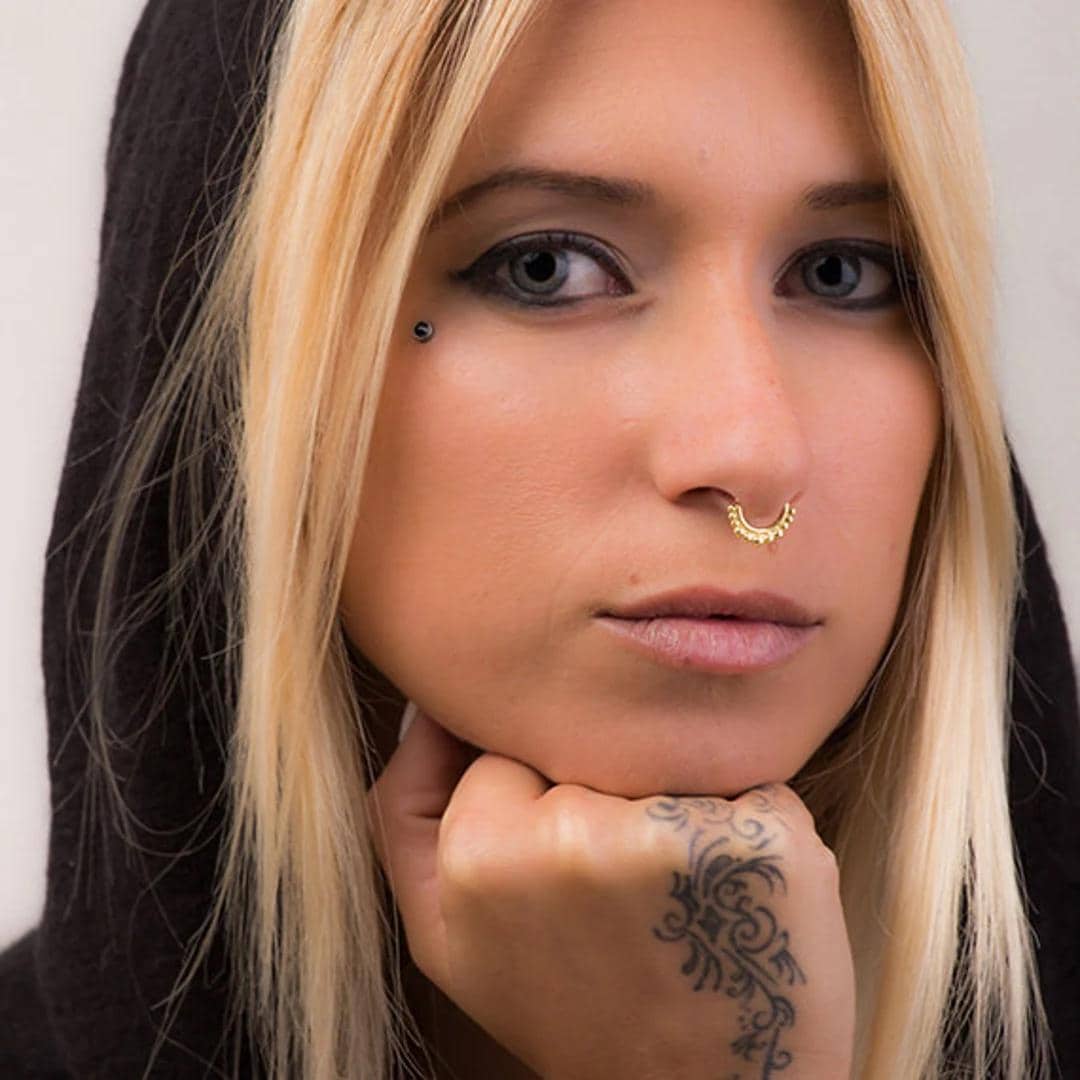 Finto anello al setto nasale, finto setto nasale in oro, finto piercing, setto nasale tribale, finto anello al setto nasale, anello al naso indiano, p