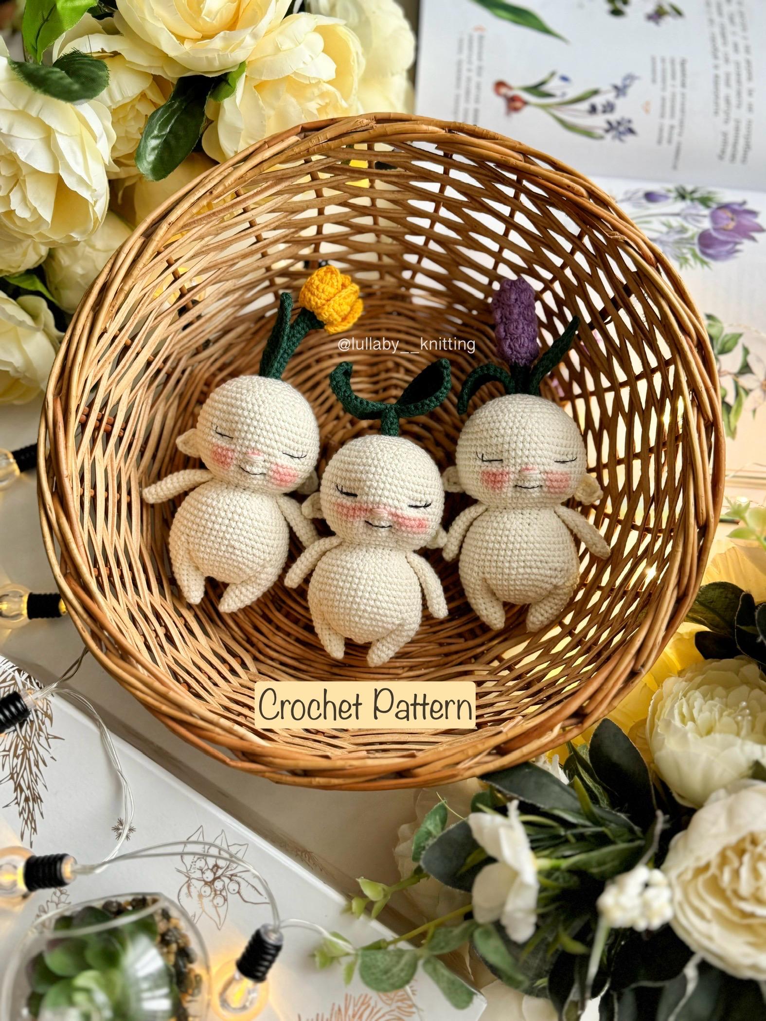 Schema all'uncinetto Fiori, Schema all'uncinetto Floryks, Schema all'uncinetto Tulipano, Schema all'uncinetto Giacinti, Schema all'uncinetto Germoglio