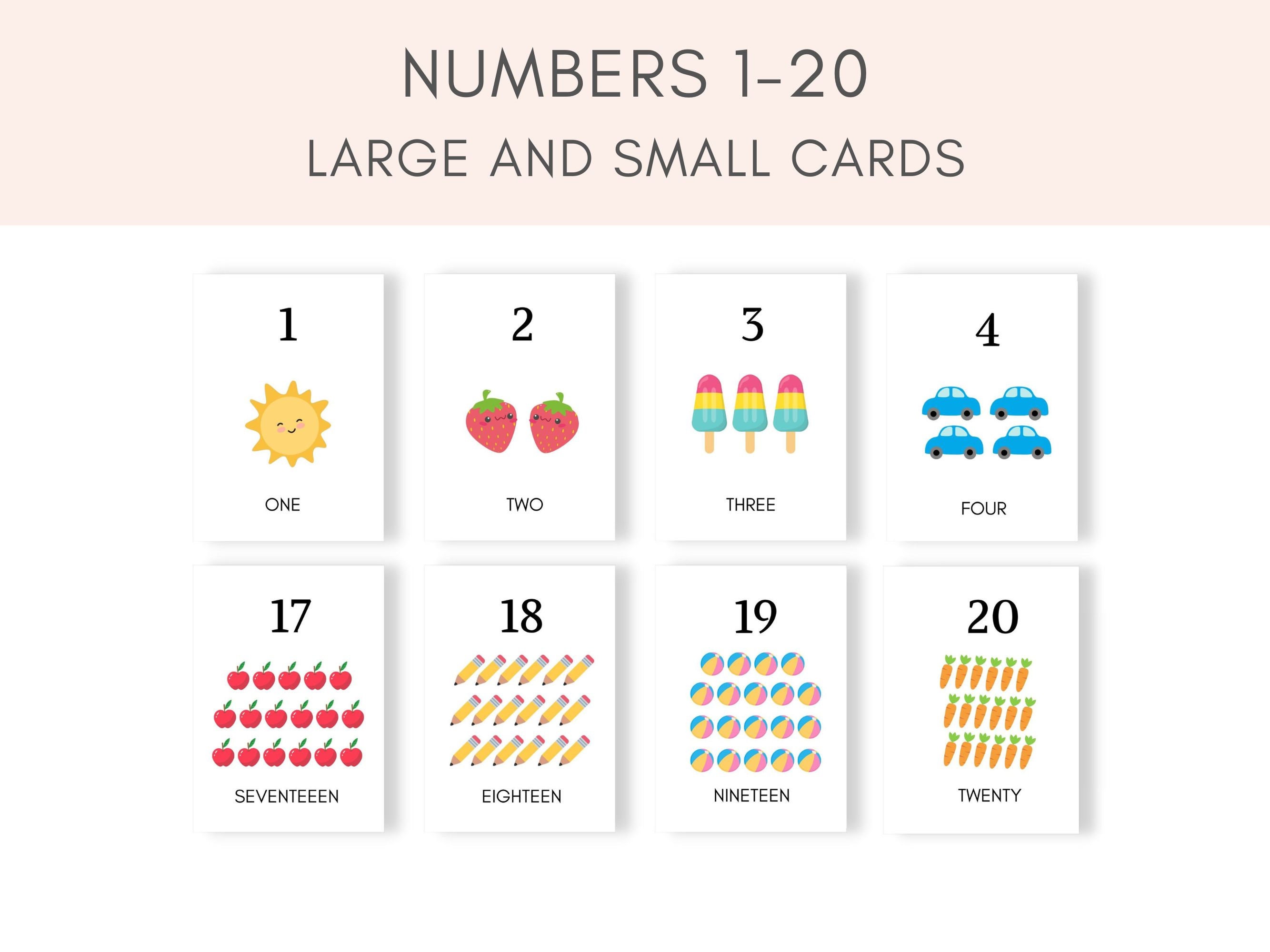 Schede flash con numeri, carte di conteggio, schede flash con numeri stampabili, poster con numeri, attività di conteggio, scuola materna, attività pe