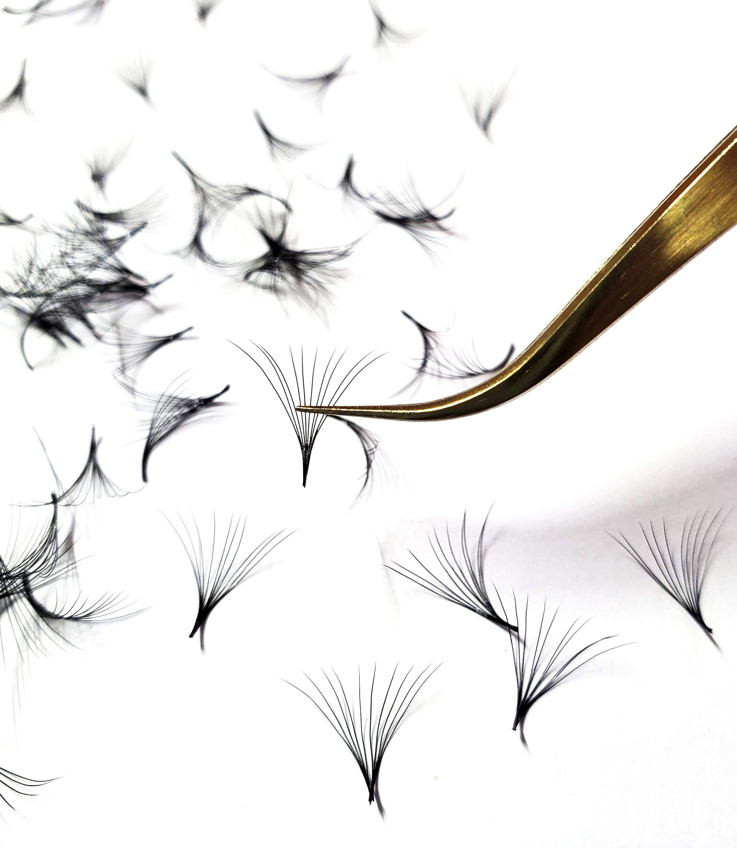 8D 9D 10D 12D 0.05 1000 Fans Premade Mega Volume loose Fans C e D Curl. Fatte a mano Fan ciglia extensions promade russo volume ciglia fan