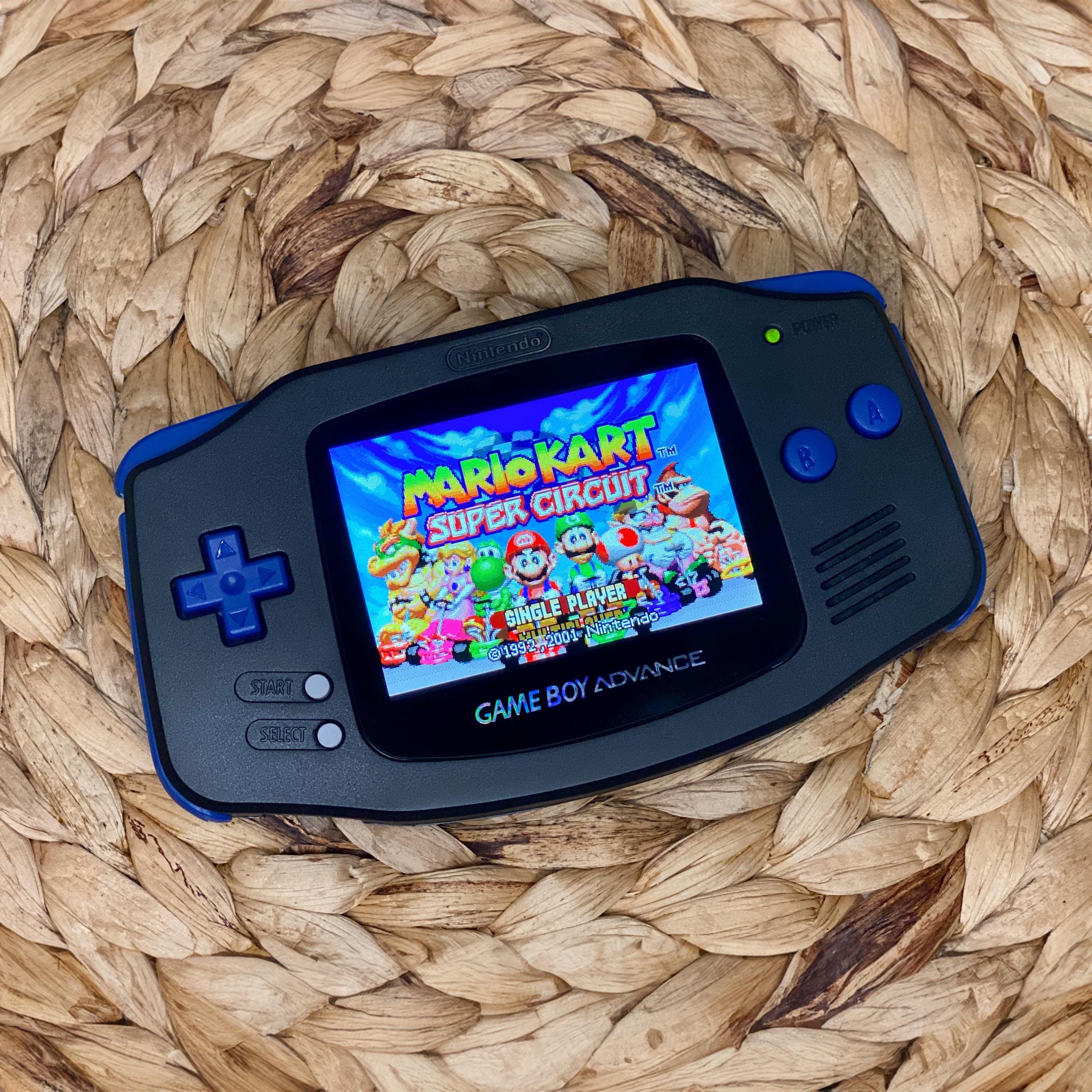 Nintendo Game Boy Advance GBA Black System V5 IPS Brighter Backlit Mod (scegli il colore dei pulsanti!)