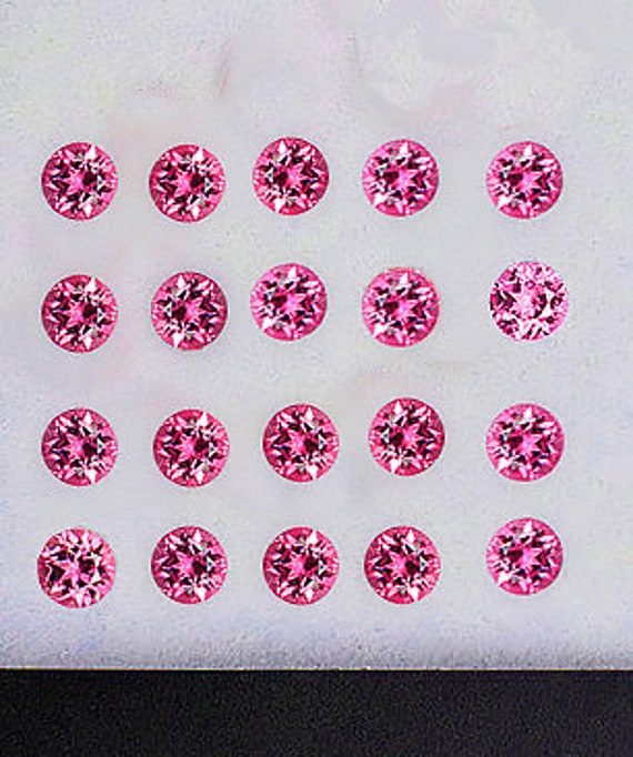 1,50 mm Rotondo 50 pezzi di Zaffiro Rosa Natura [Flawless-VVS Clarity] Gemma Naturale Sfusa di Alta Qualità Taglio Laser AAA Brilliancy da Ceylon
