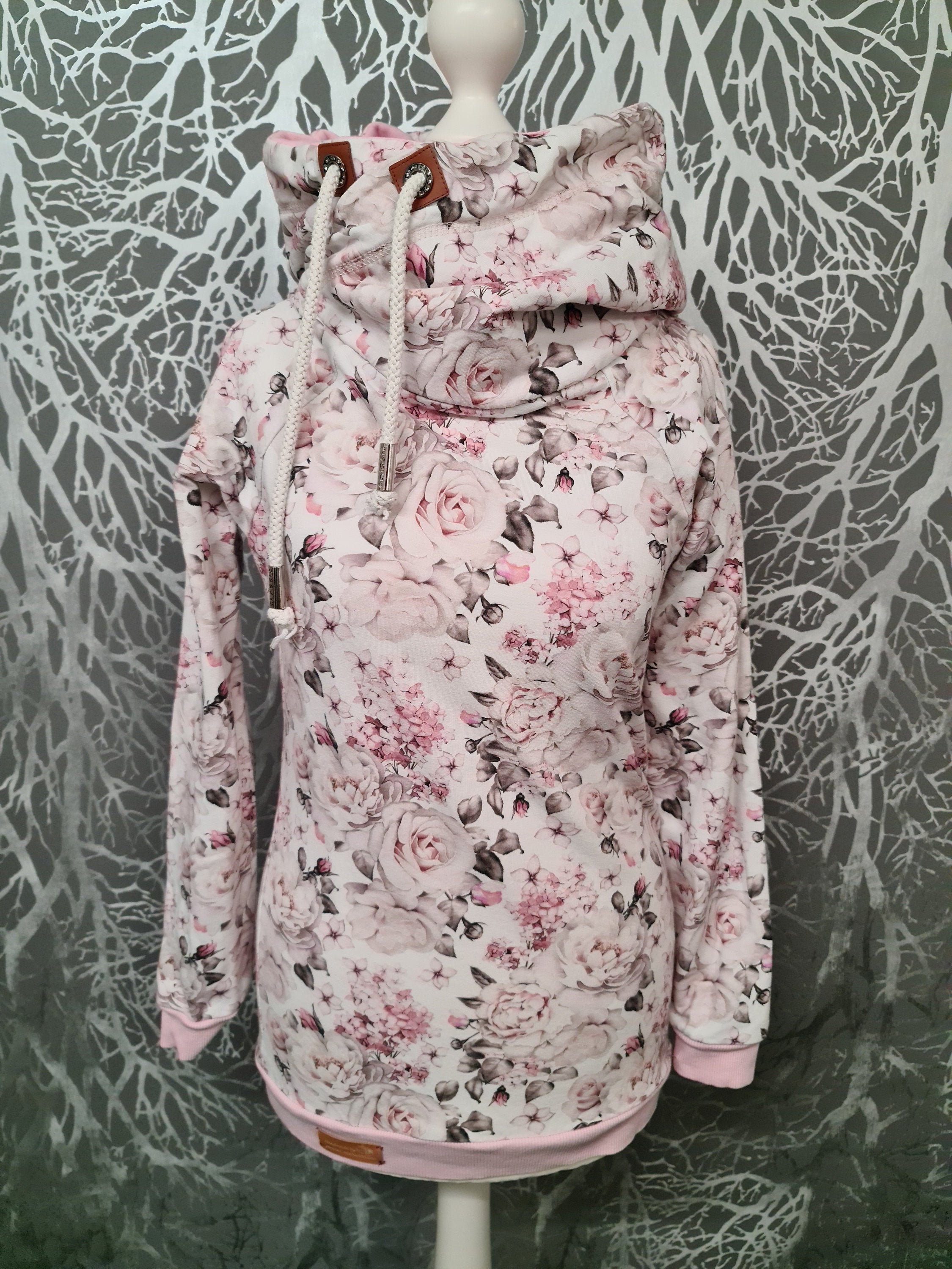 Felpa con cappuccio da donna felpa con cappuccio donna fiori primavera estate felpa taglia 34-52