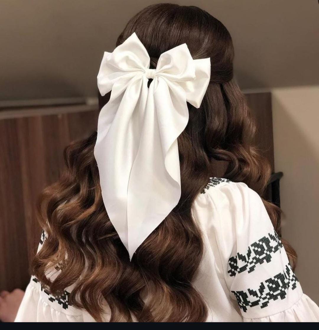 Fiocco per capelli in seta, fiocco per capelli, fiocchi per capelli grandi, fiocchi lunghi, fiocco per capelli civettuolo, fiocco per capelli da donna