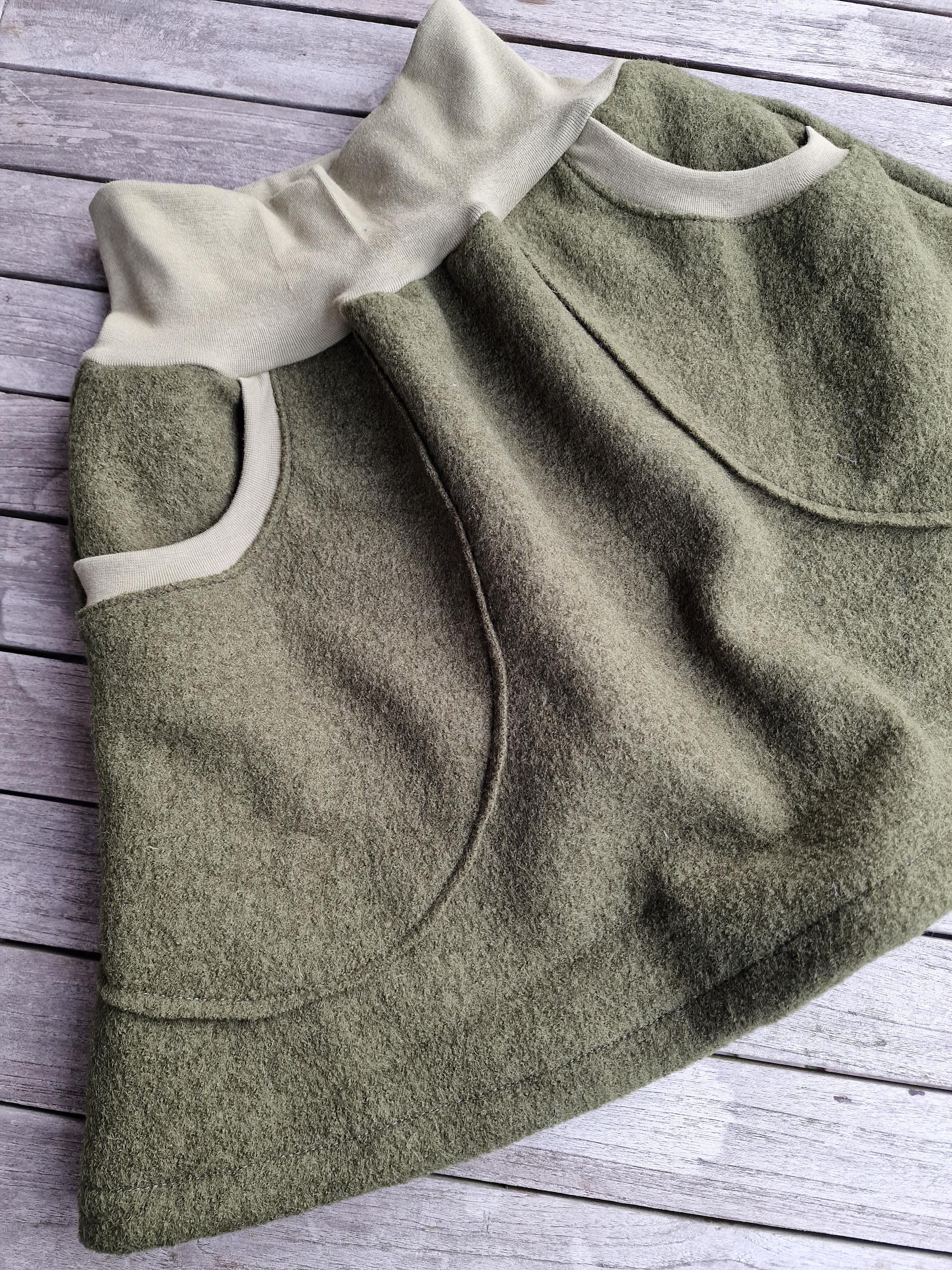 Gonna invernale, gonna di lana, gonna alla moda, gonna s-XL per donna, gonna di lana, gonna di lana, gonna invernale, gonna da donna, oliva, lana cott