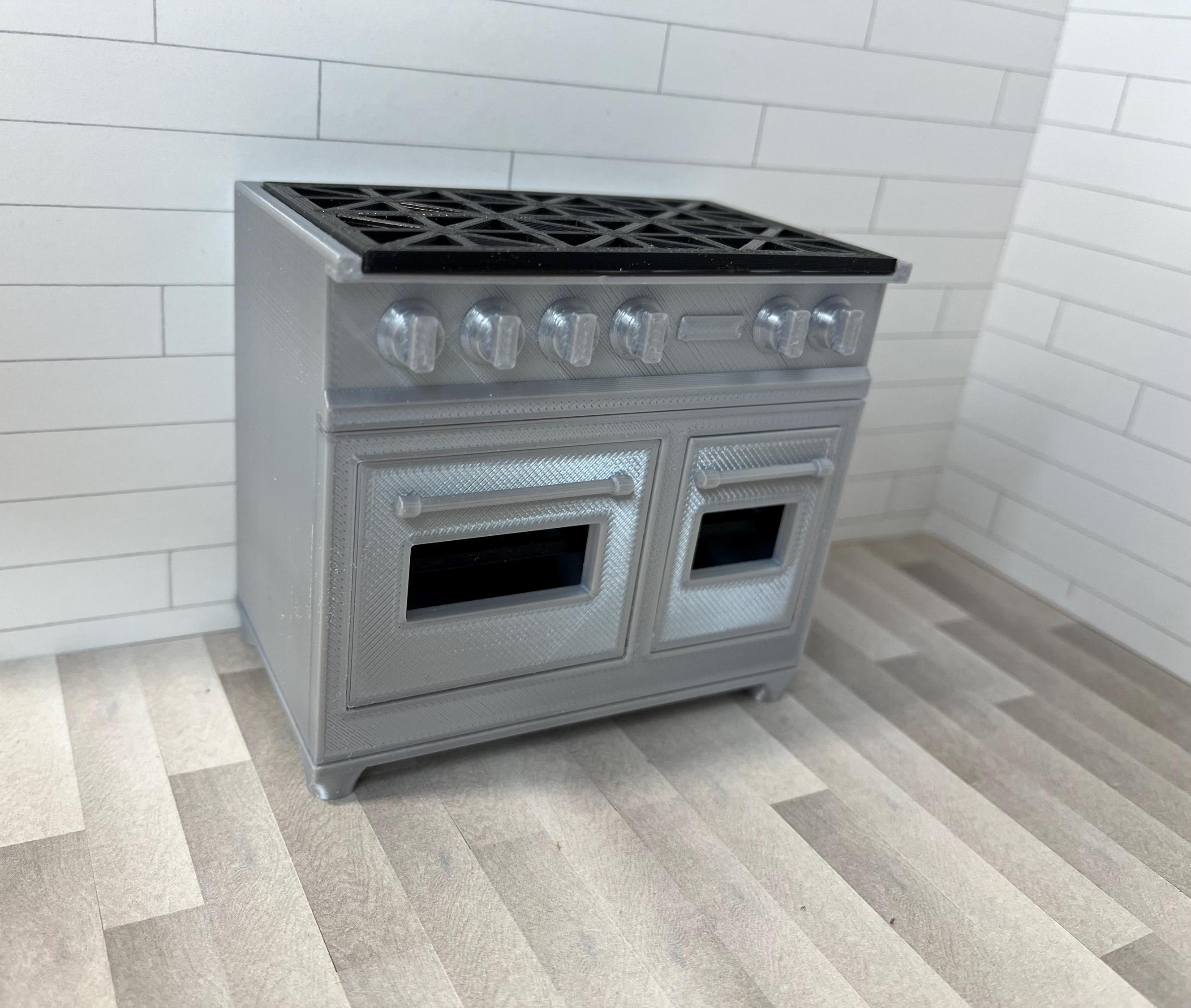 File digitale per stampa 3D SOLO: forno doppio in scala 1:12, file STL e OBJ per casa delle bambole in miniatura.