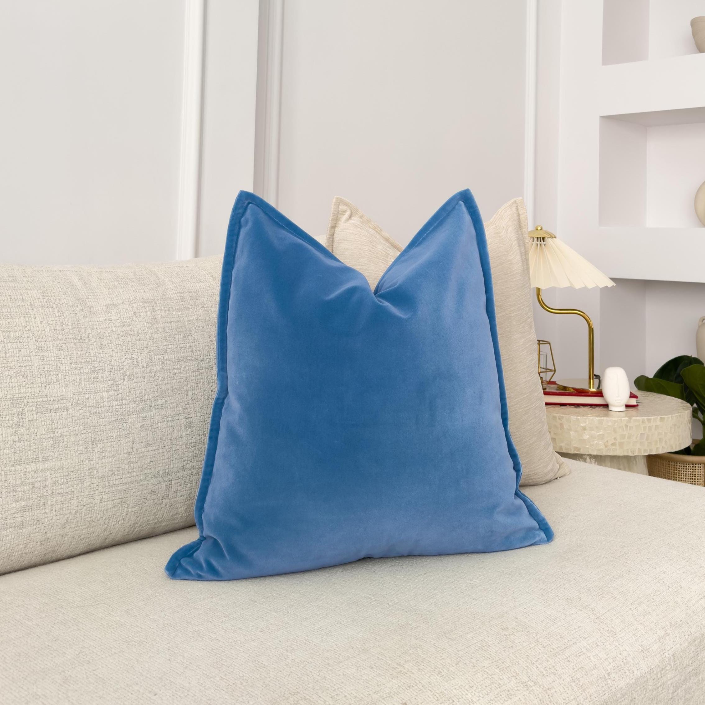Fodere per cuscini in velluto blu francese, decorazioni per la casa, fodere per cuscini blu, fodere per cuscini lombari in velluto blu navy (tutte le