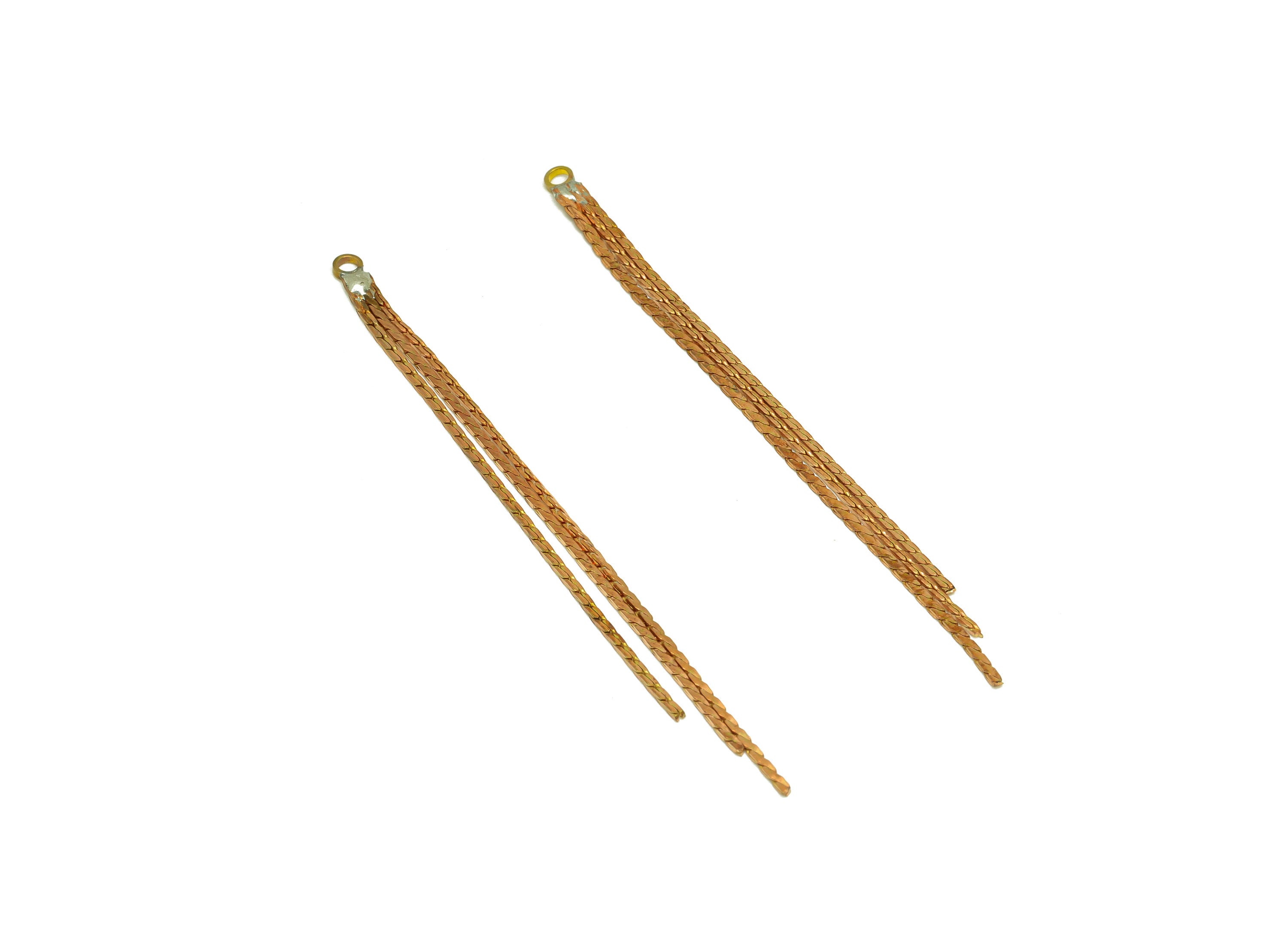 Ciondolo per orecchini con nappina in ottone - Ciondoli per orecchini con nappina a forma di serpente in ottone grezzo - Ciondolo per orecchini con ca