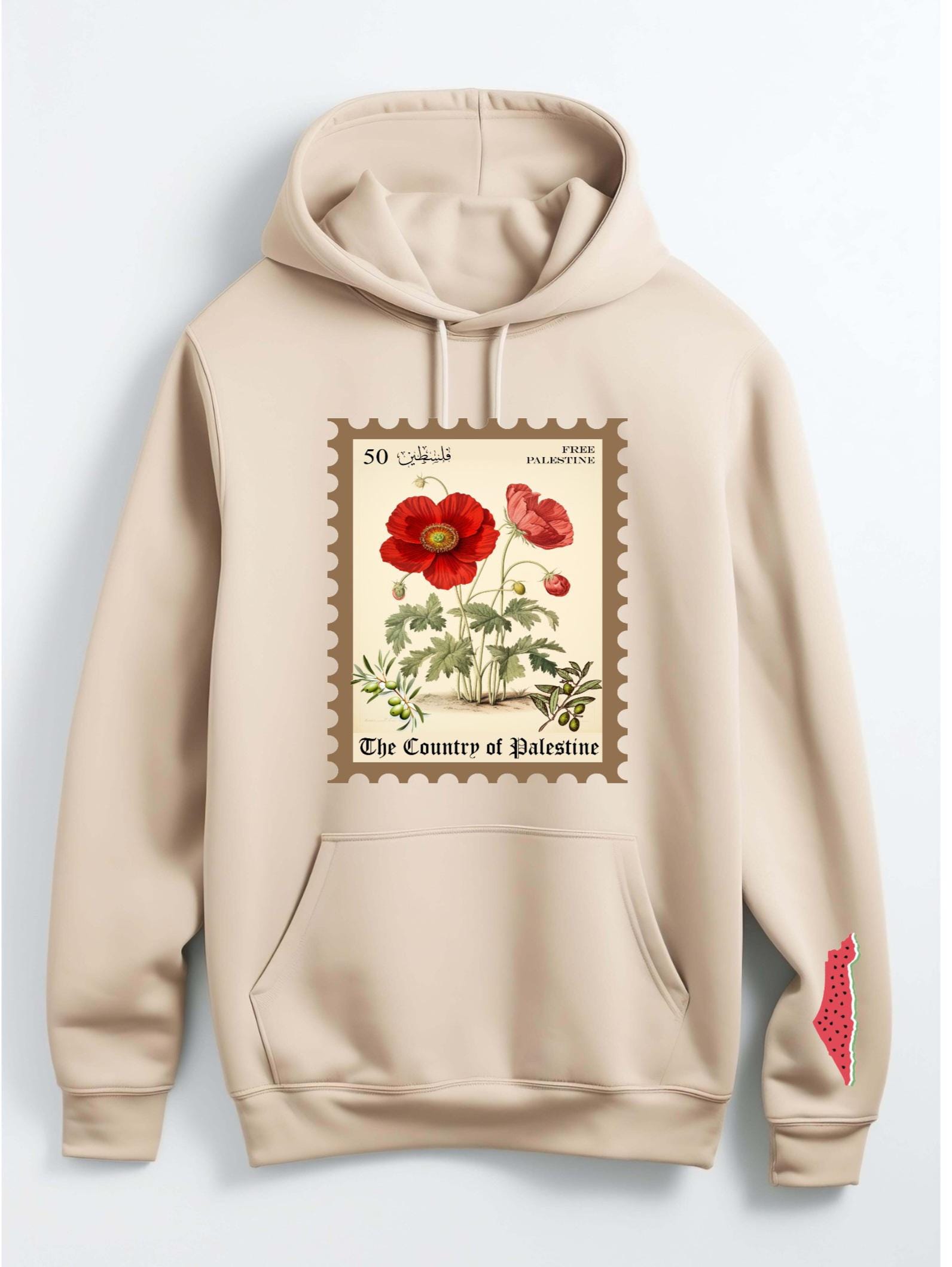Felpa con cappuccio per la consapevolezza palestinese, felpa con cappuccio con francobollo vintage, regalo per l'Eid, regalo per il Ramadan, felpa con