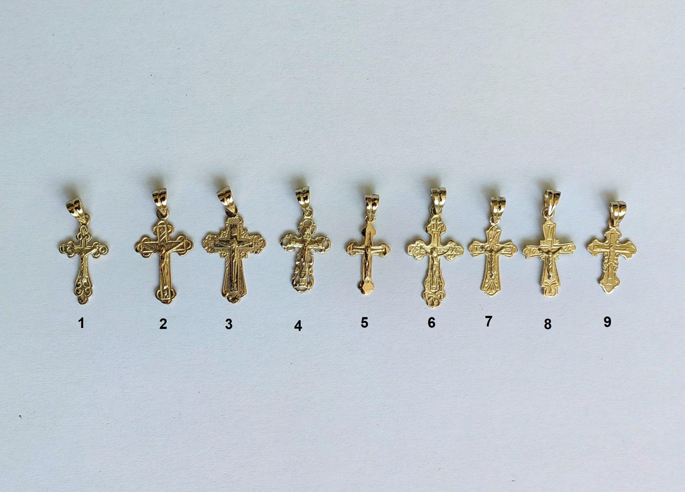 Croce ortodossa in oro, ciondolo a croce in oro, croce ortodossa, croce in oro massiccio 14K, collana con croce in oro, croce in oro 14K, regalo di cr