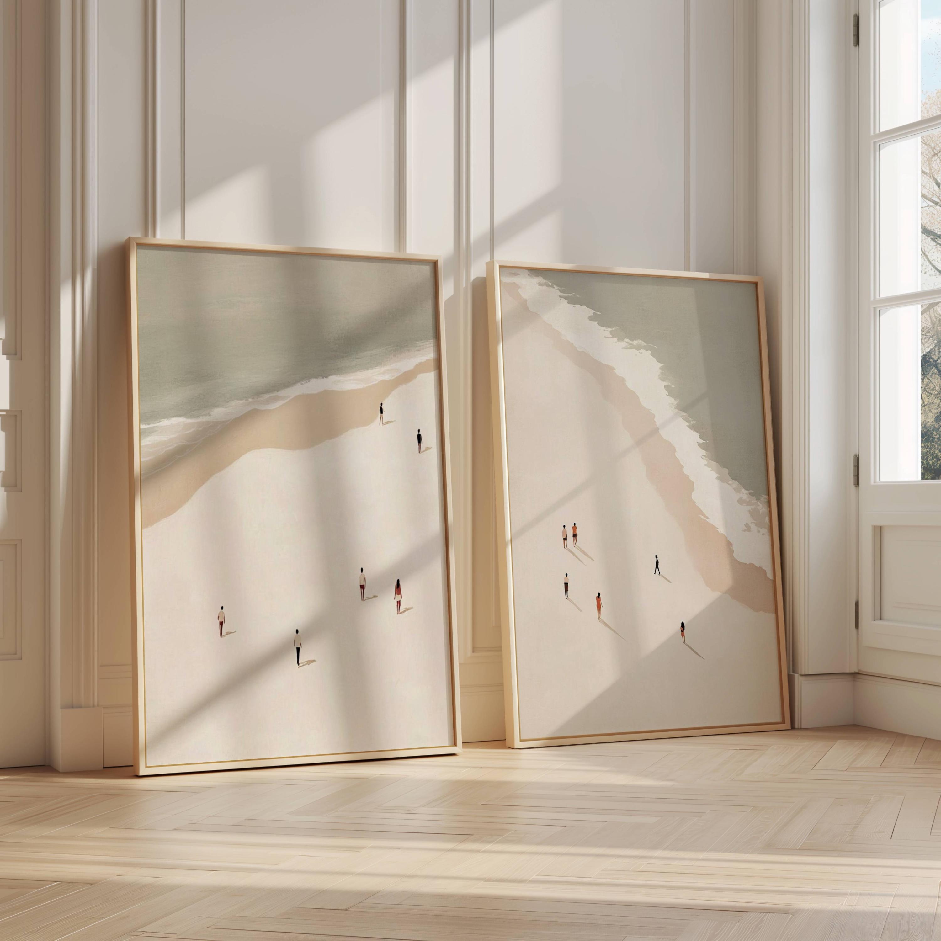 Set di 2 stampe vintage per il bagno, stampe artistiche minimaliste da spiaggia, opere d'arte minimaliste per il nuoto, stampe artistiche minimaliste