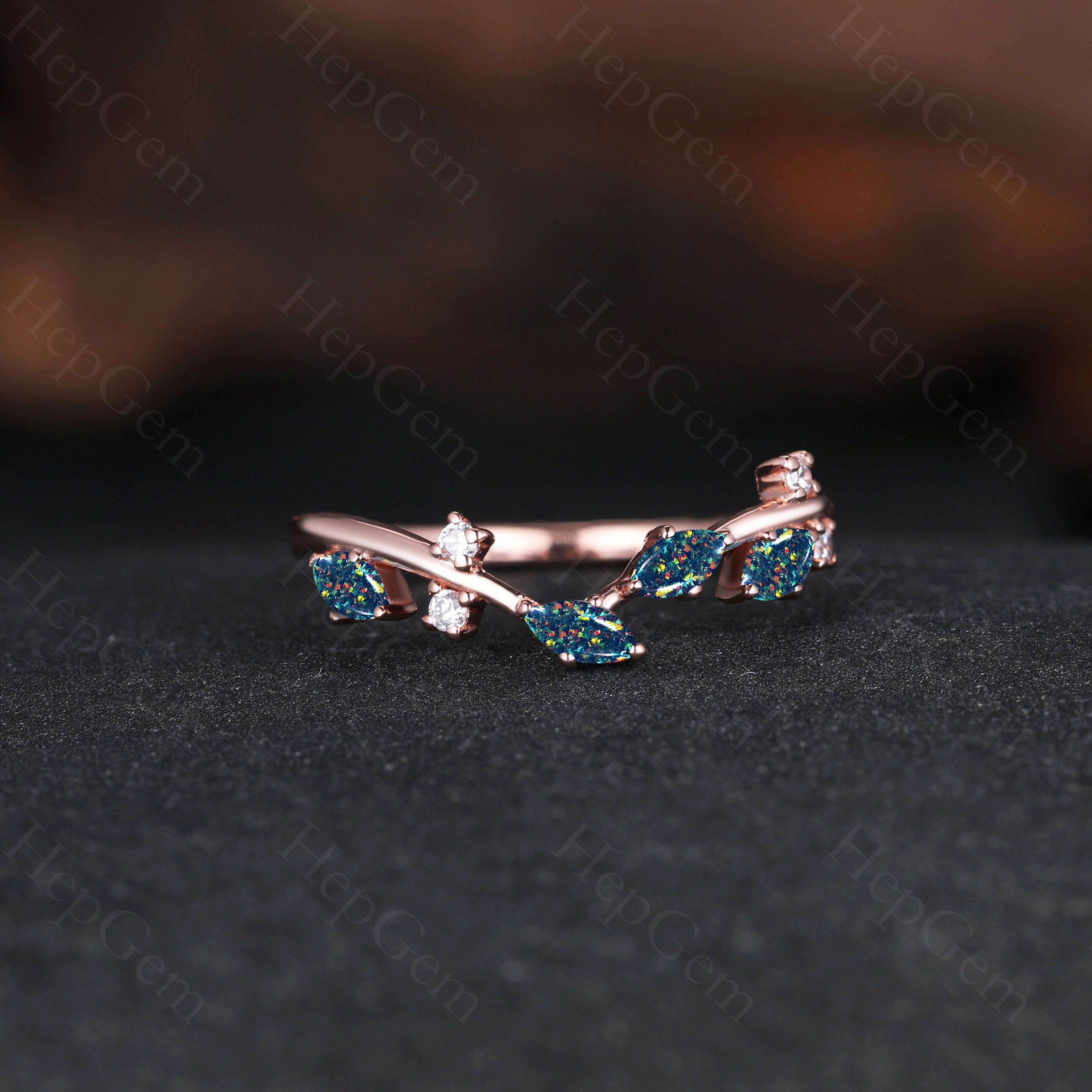 Anello in opale nero naturale Anello in argento sterling con opale nero Anello in opale di fuoco Anello in opale di fuoco nero Anello in opale nero Ma