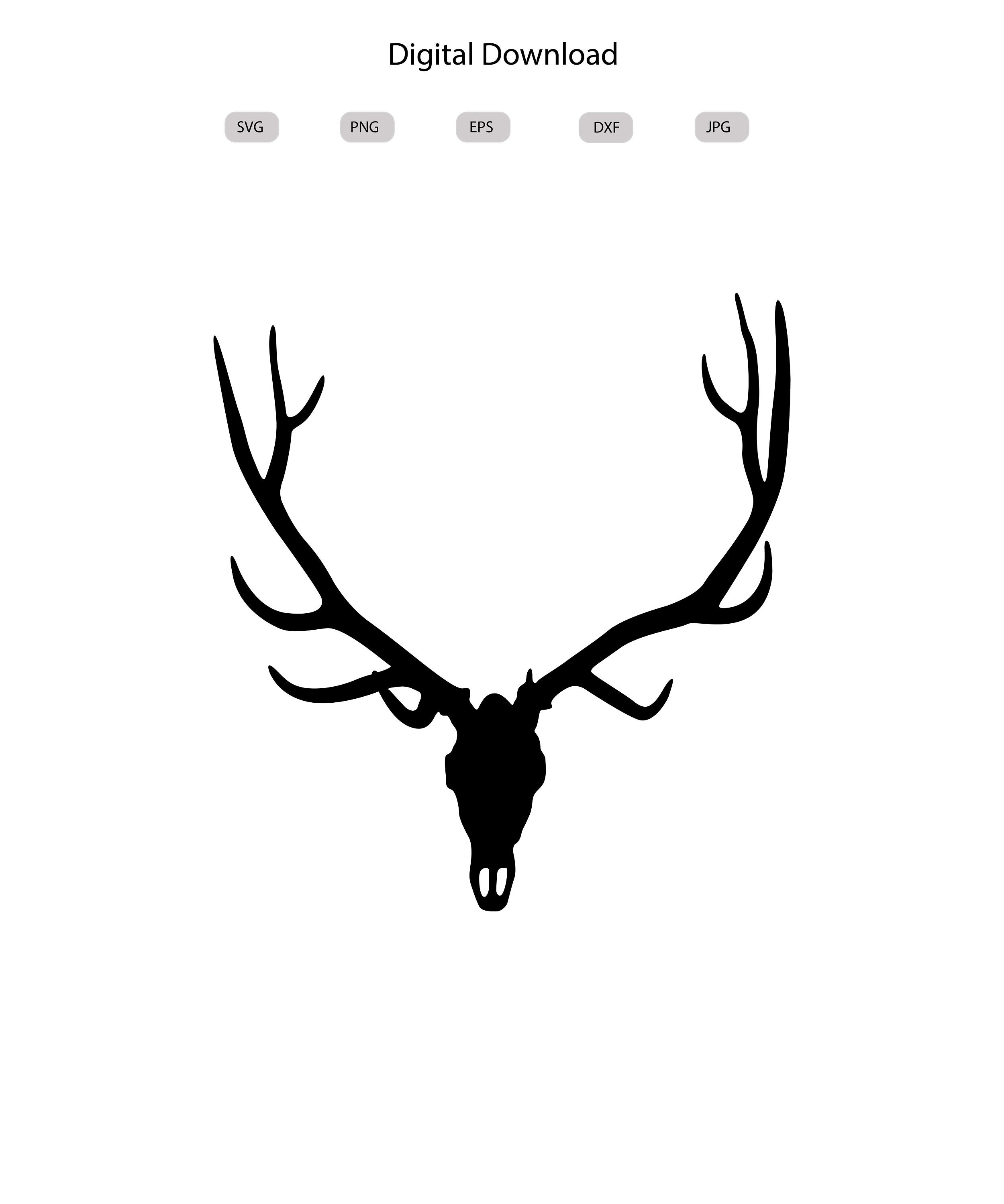 Teschio di alce Svg - Sagoma di teschio di alce - Design di teschio di alce Svg - File di taglio di teschio di alce - Clipart di teschio di alce - svg