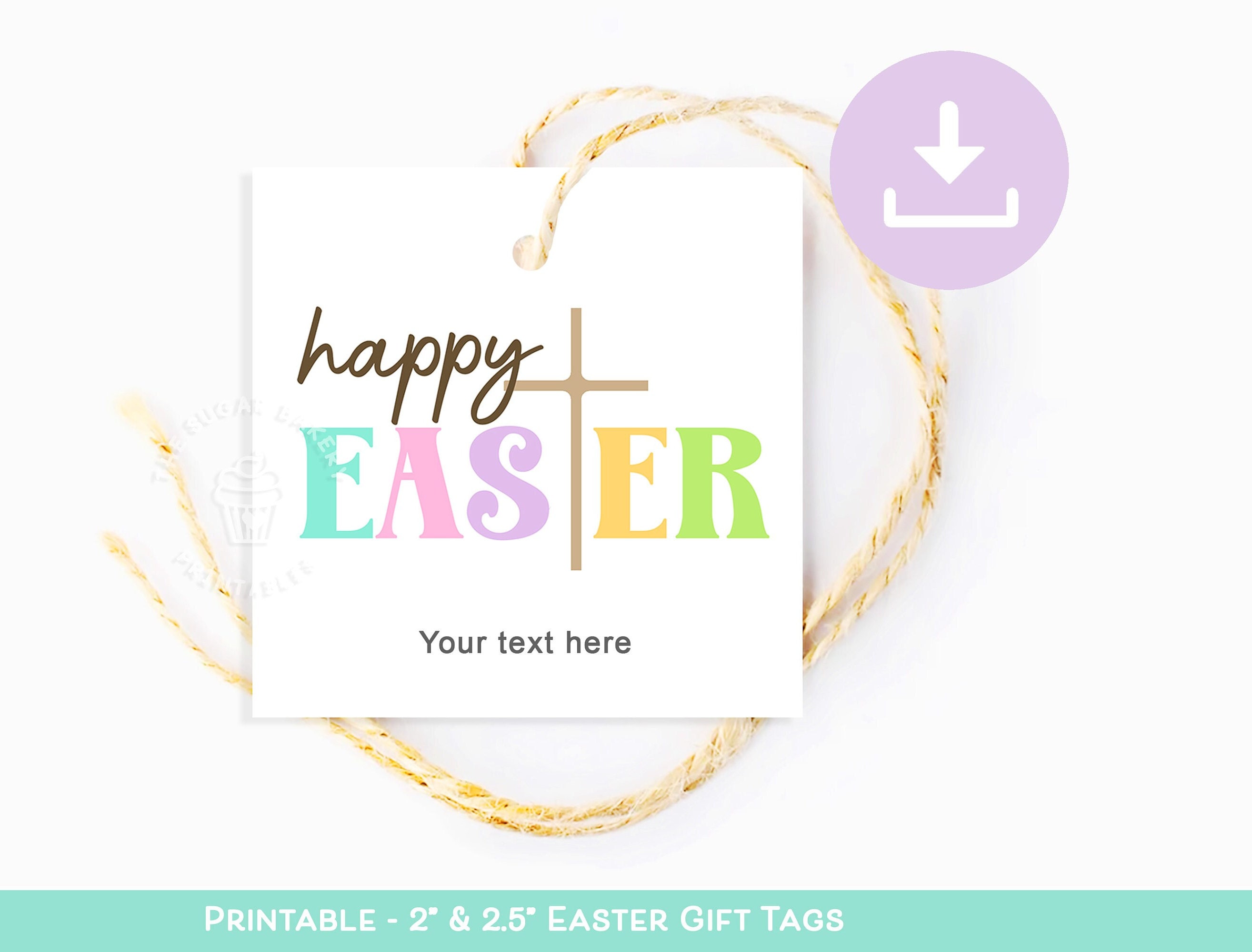 ETICHETTA DI PASQUA di Buona Pasqua, etichetta stampabile con CROCE di Pasqua, etichette per biscotti di Pasqua, etichetta di Pasqua cristiana, etiche