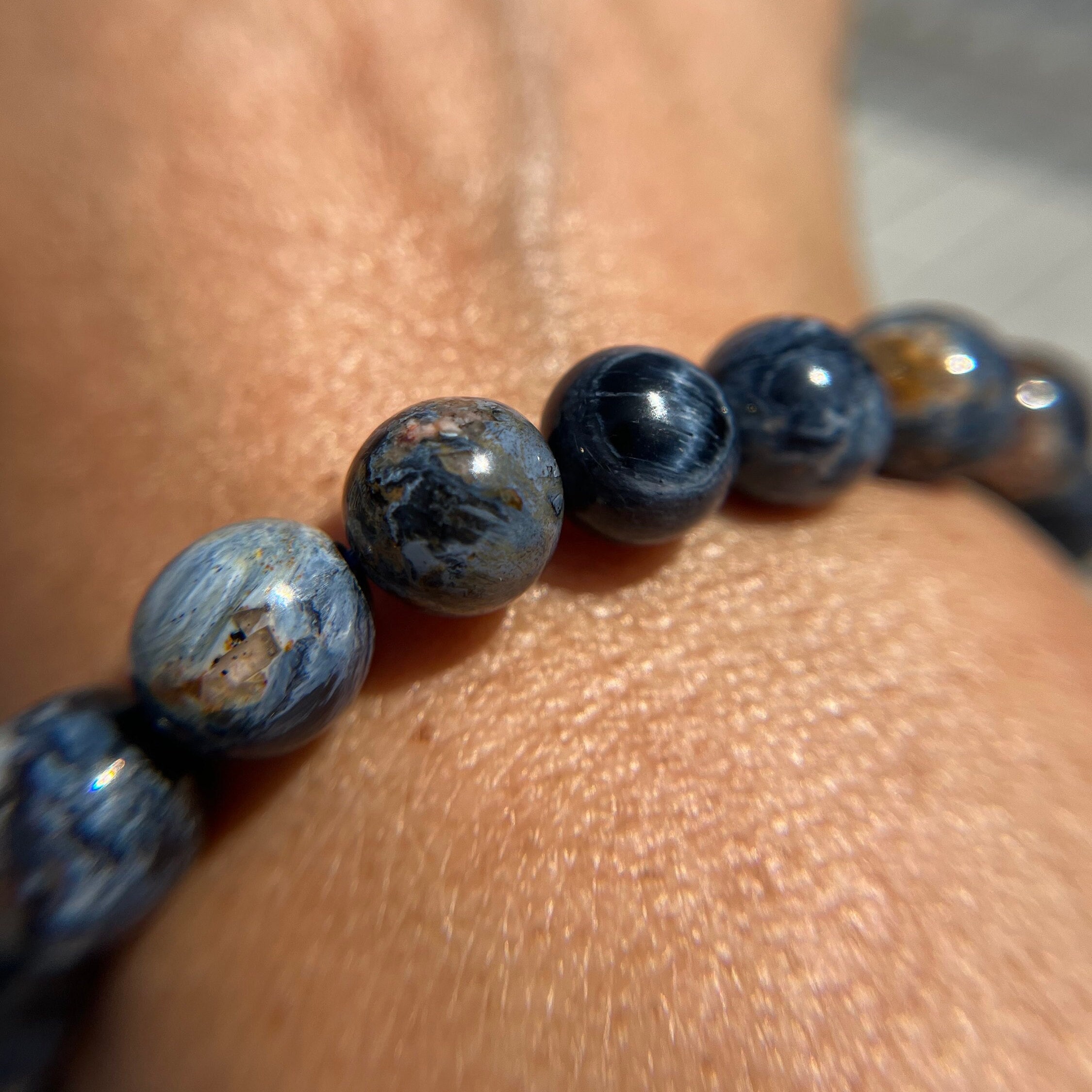 Bracciale in pietersite di altissima qualità, perline da 13 mm, 11 mm, 10 mm, 9,5 mm, 9 mm, 8,5 mm, 8 mm, 7,5 mm, 7 mm