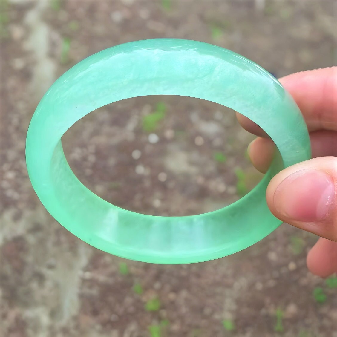 Bracciale rigido in vera giada di grado AAA per donna/Bracciale rigido in giada trasparente verde ghiaccio/Bracciale rigido in giada con cristalli cur