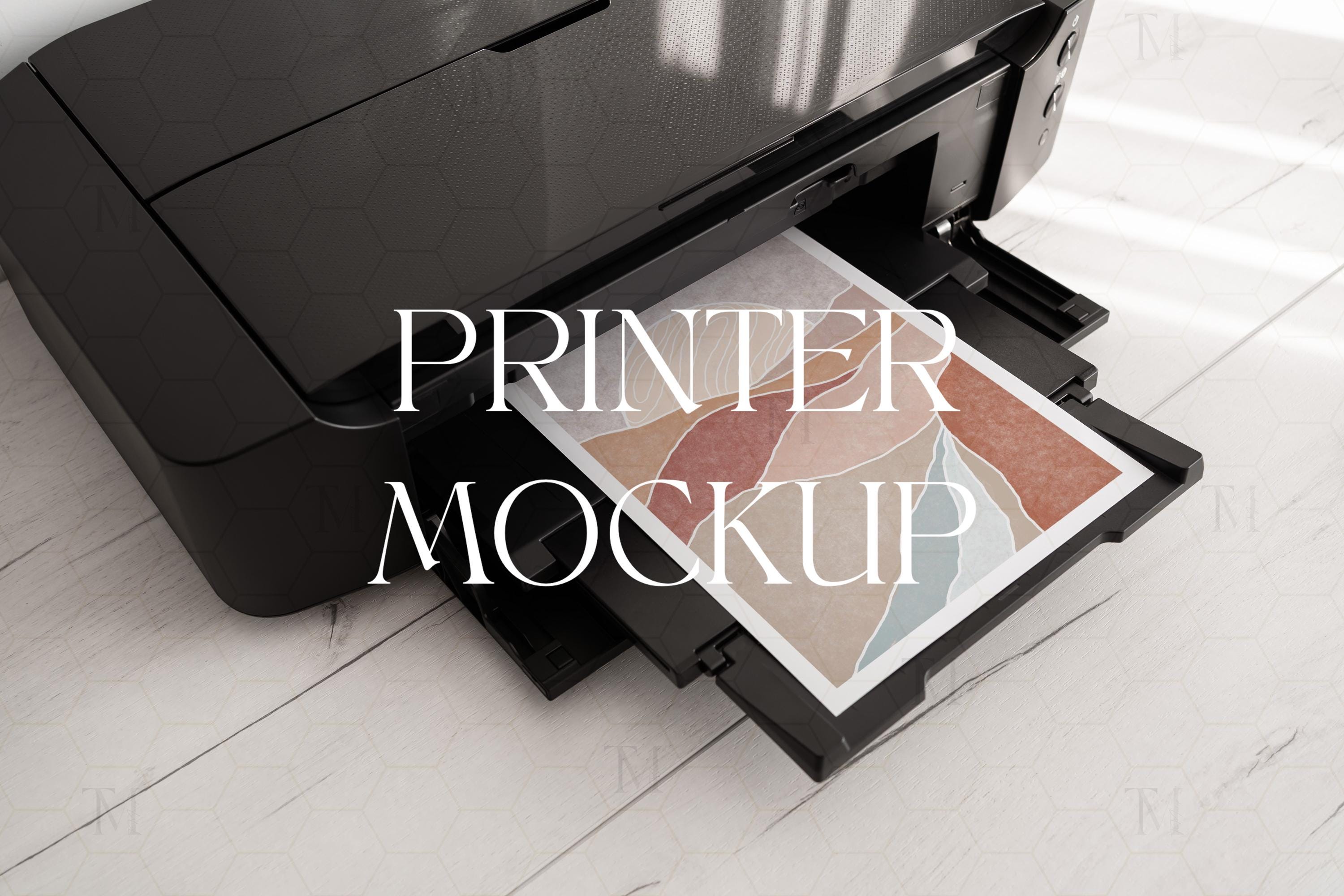 Mockup di poster PSD, mockup di stampante PSD, mockup di poster da stampare, mockup di poster verticale, mockup di stampante da scrivania, mockup di p