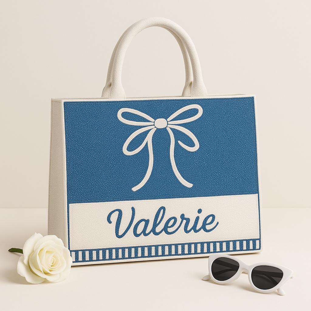 Borsa tote personalizzata con nastro blu, regali con borsa tote personalizzata, borsa tote personalizzata, borsa tote personalizzata, regali con borsa
