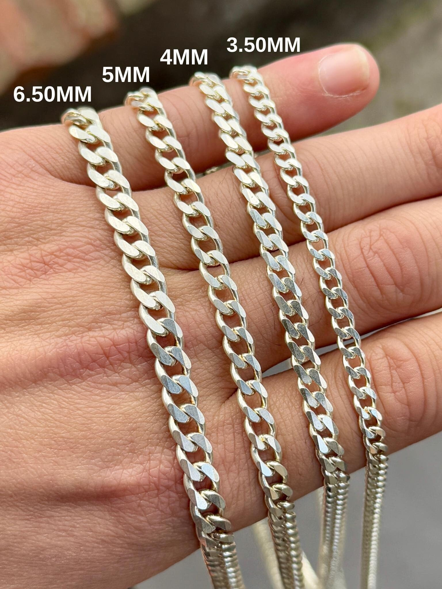 Collana a catena in argento sterling 925, catena in argento massiccio, catena a maglie da uomo, collana a catena a maglie, collana a catena spessa, re