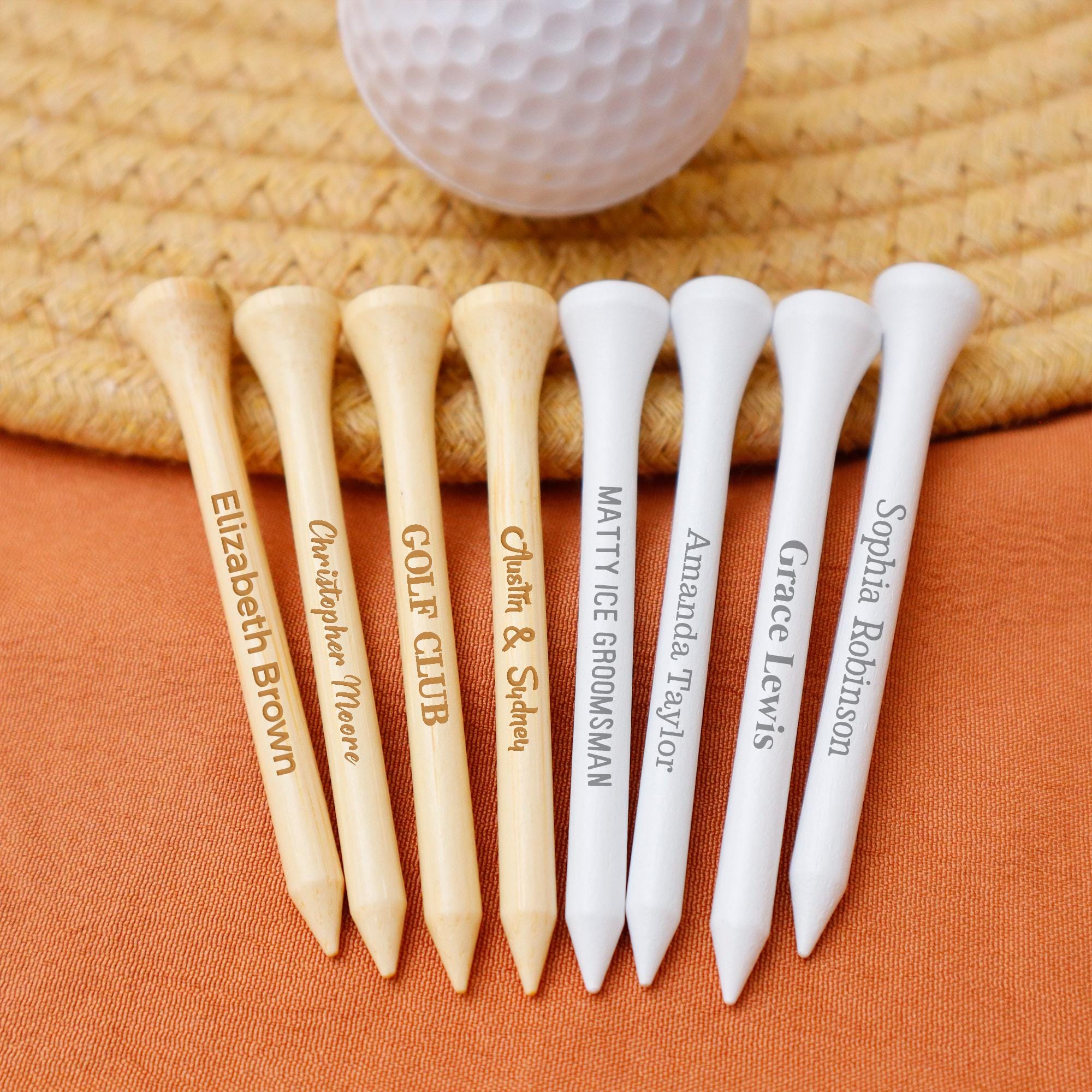 Tee da golf personalizzate, tee da golf in legno, tee da golf personalizzate con incisione laser, addio al celibato nel golf, regalo di anniversario p