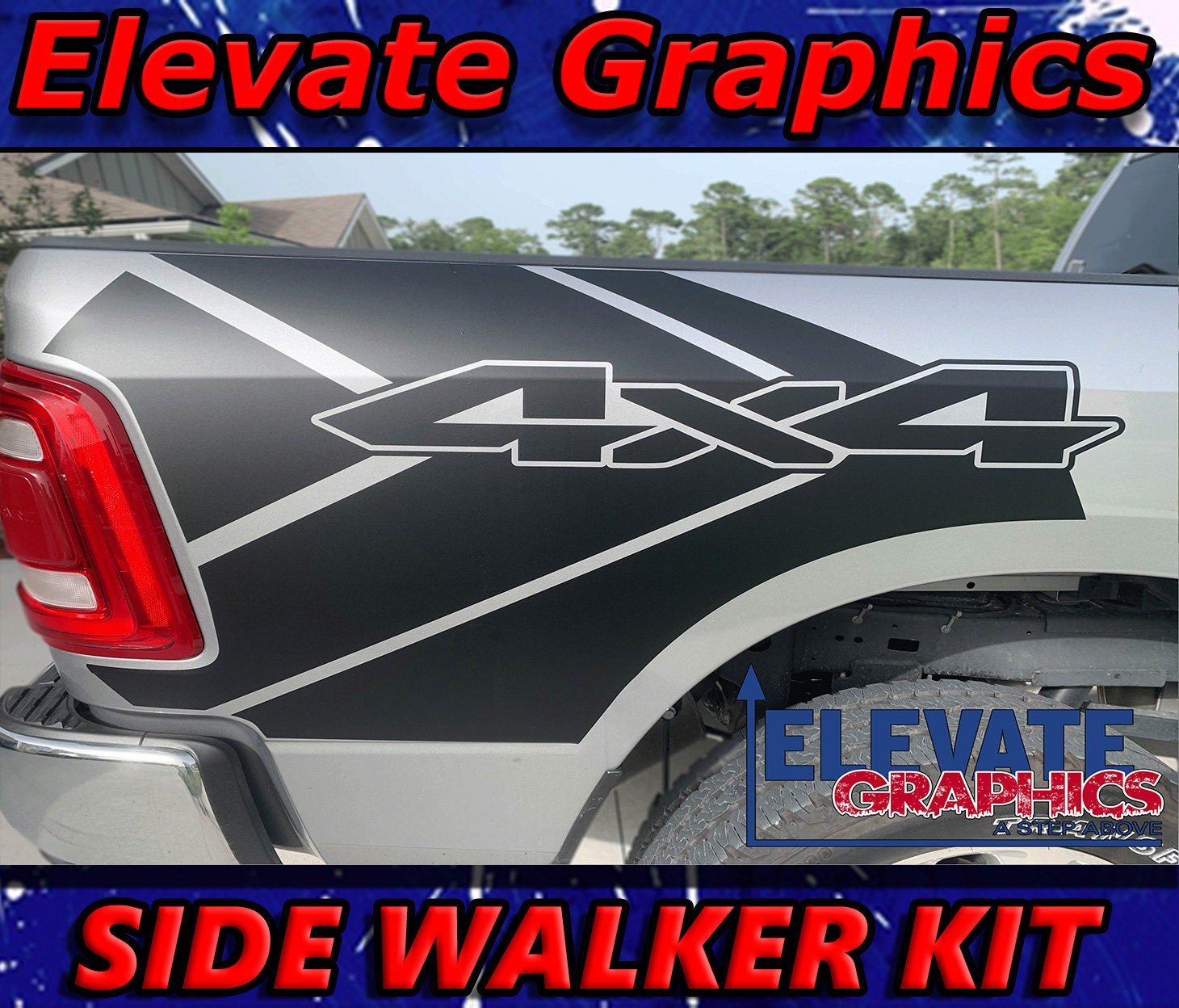 2019-2023 Adatto a Ram 2500 e 1500 Side Walker Stripes Auto 3M Grafica in vinile Decalcomanie e adesivi