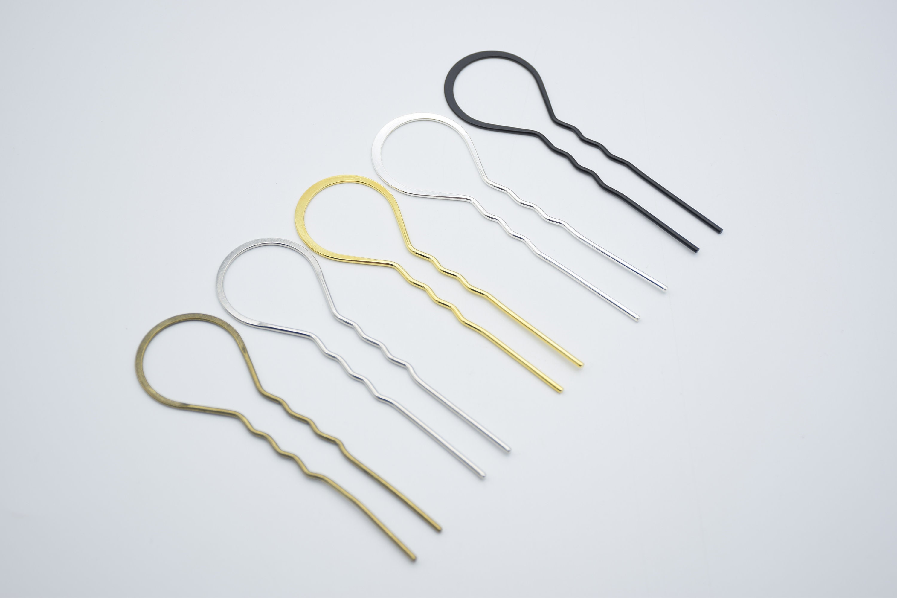 5 forcine per capelli in metallo, semplice forcina per capelli, fermaglio per chignon, forcina a forma di U, fermaglio per capelli, forcina per chigno