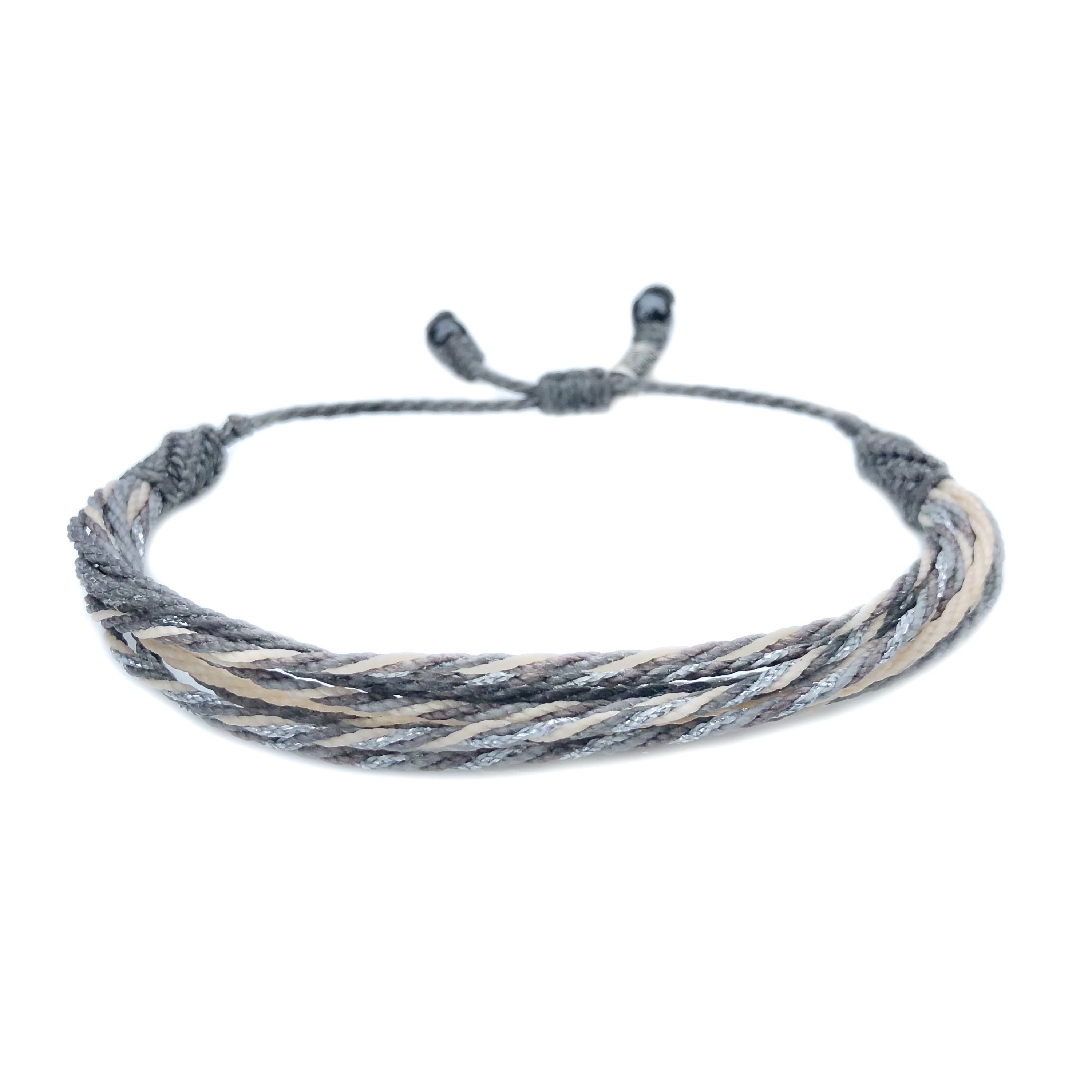 Bracciale in corda grigia / Bracciale in cordino di cera grigia / Bracciale intrecciato / Bracciale con corda intrecciata per uomini, donne, adolescen