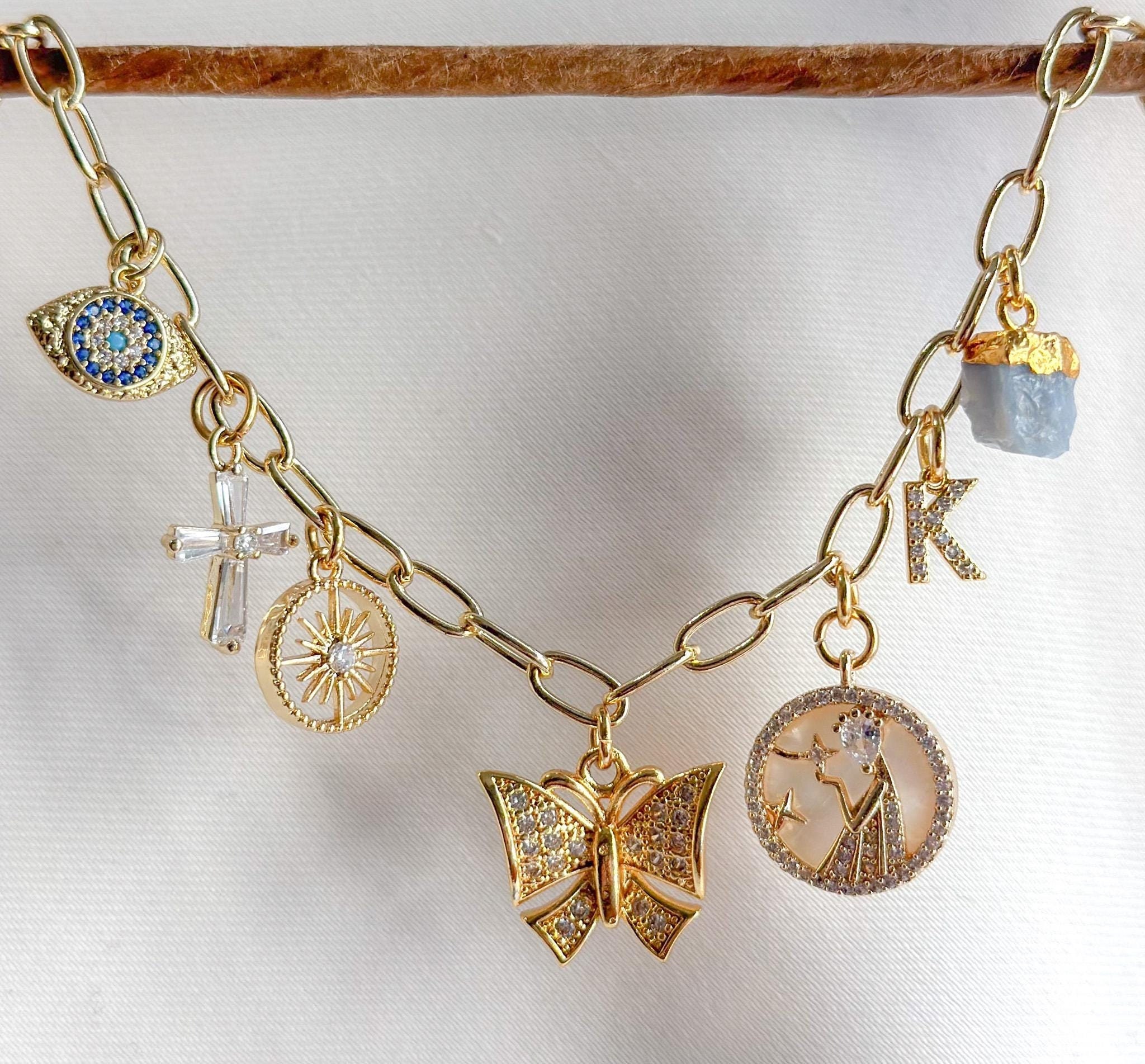 Crea la tua collana con ciondolo personalizzata, collana con ciondolo personalizzata, collana con ciondolo multiplo, collana massiccia, collana person