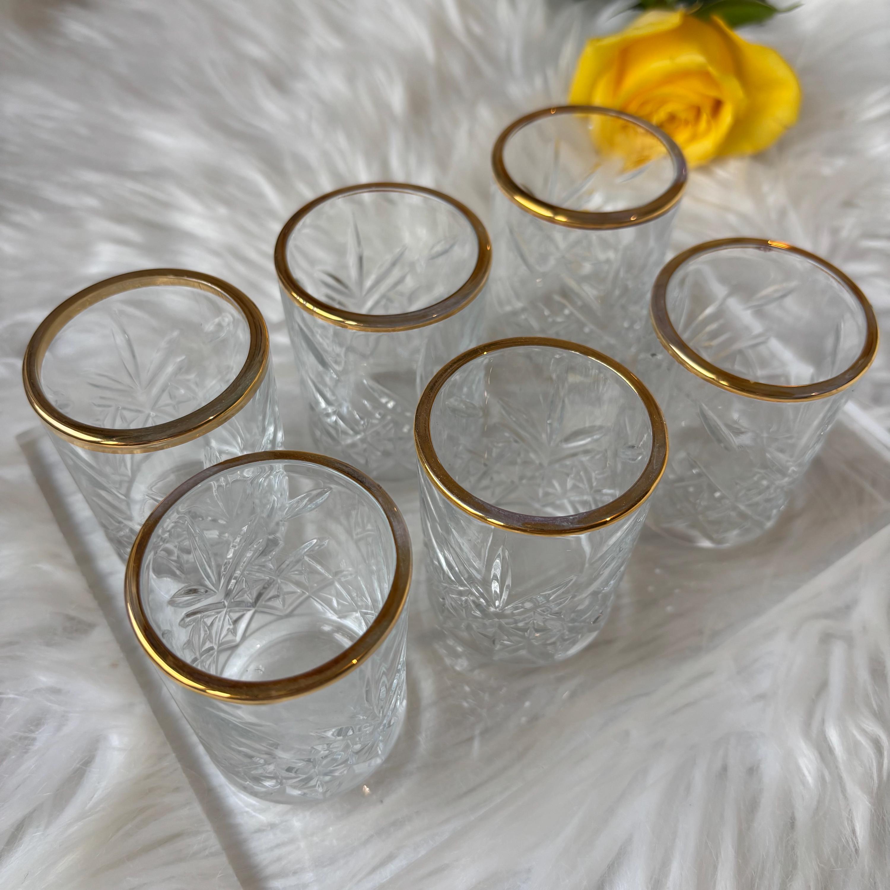 B-STOCK Mini bicchiere da acqua con bordo dorato per il caffè dello sposo | Bicchierino da shot | Türk Kahvesi yanı su bardağı B kalite!