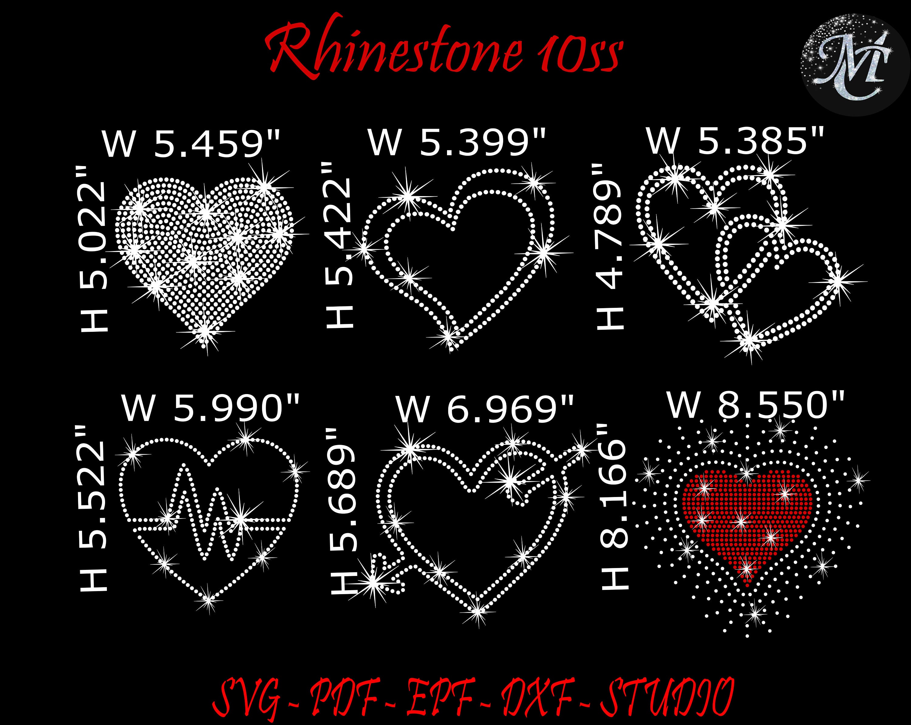 Pacchetto Cuore Strass, Cuore Strass, Cuori Svg, Modello Cuore, Strass Svg, Modello Strass, Cuori Strass, Cuore Svg