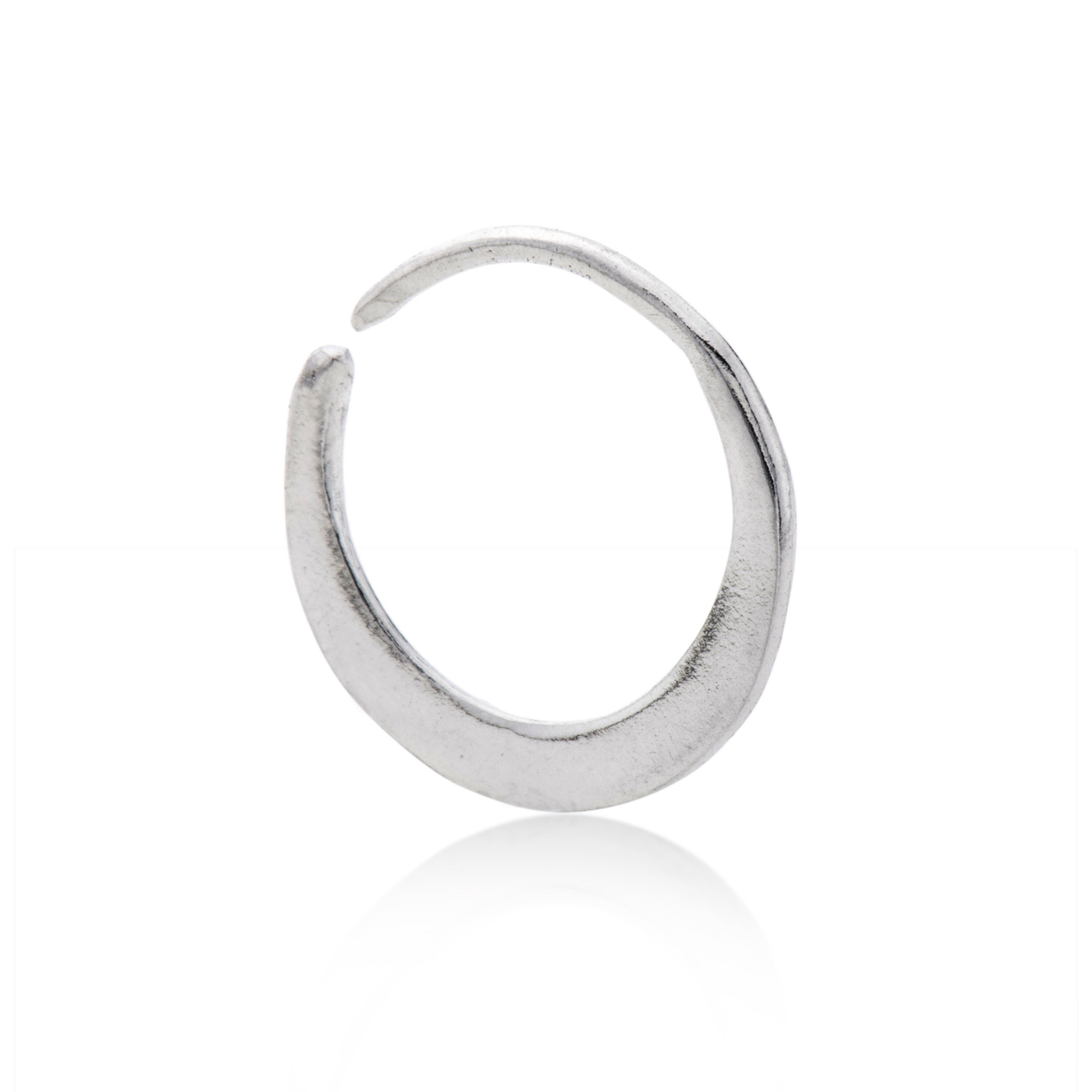 Anello al naso in argento, anello al naso, cerchio al naso, anello al naso creolo, anello al naso a forma di luna, anello al naso minimalista, piercin
