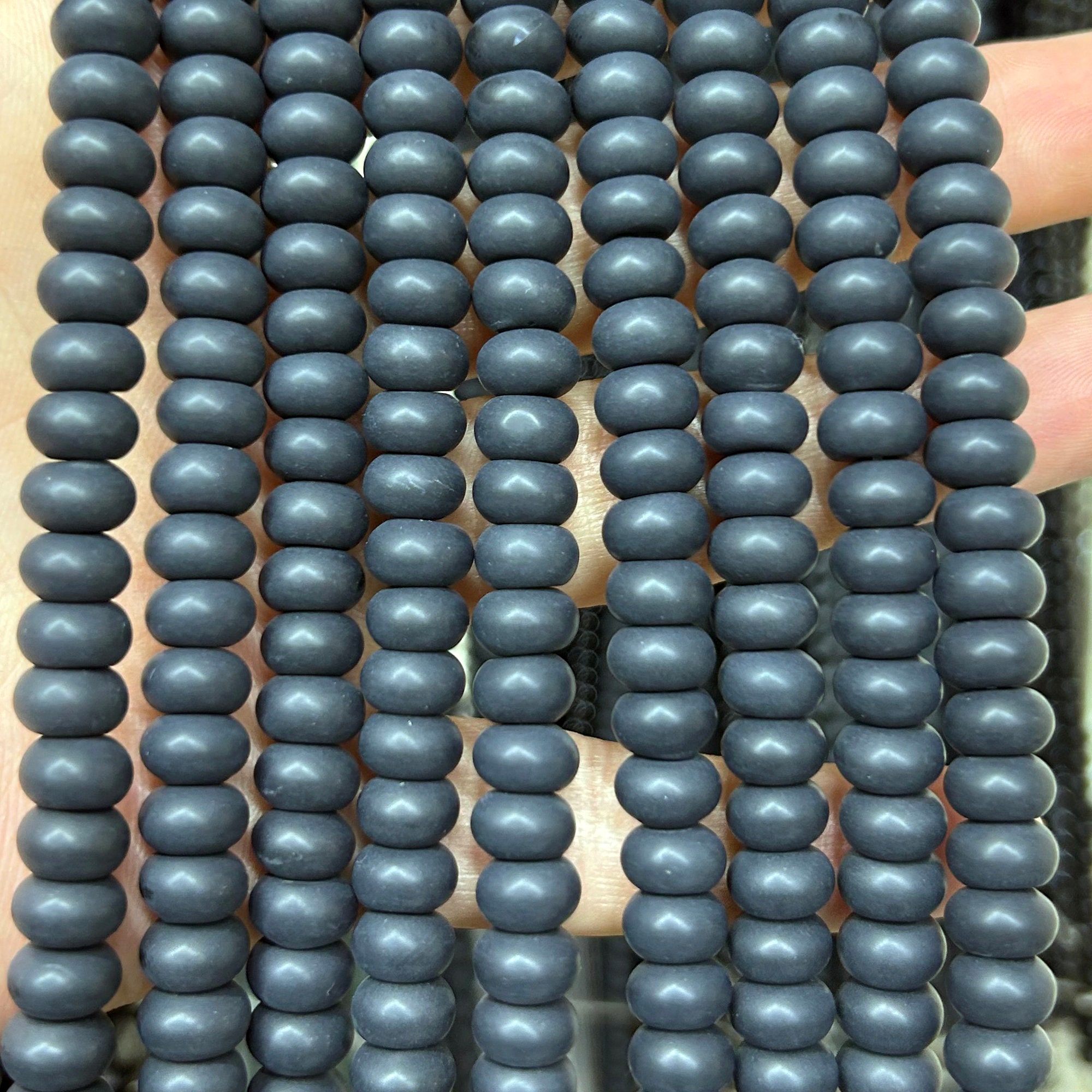 Perline di onice opaco Perline di pietre preziose naturali Perline di pietra rondella di onice nero 2 x 4 mm 4 x 6 mm 5 x 8 mm 15''