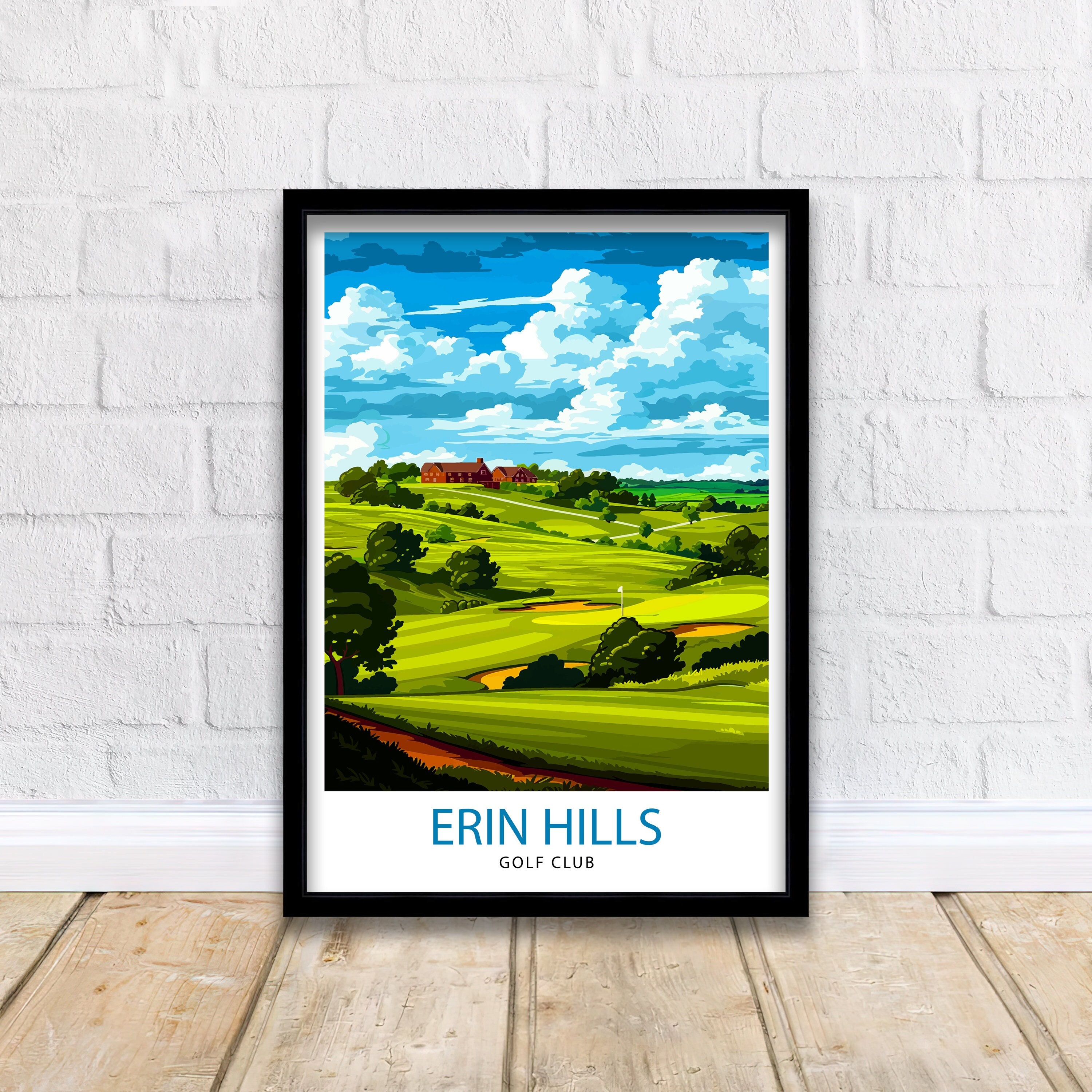 Stampa da viaggio Erin Hills Golf Club Decorazione da parete Arte da parete Erin Hills Decorazione da parete Erin Hills Regalo per gli amanti dell'art