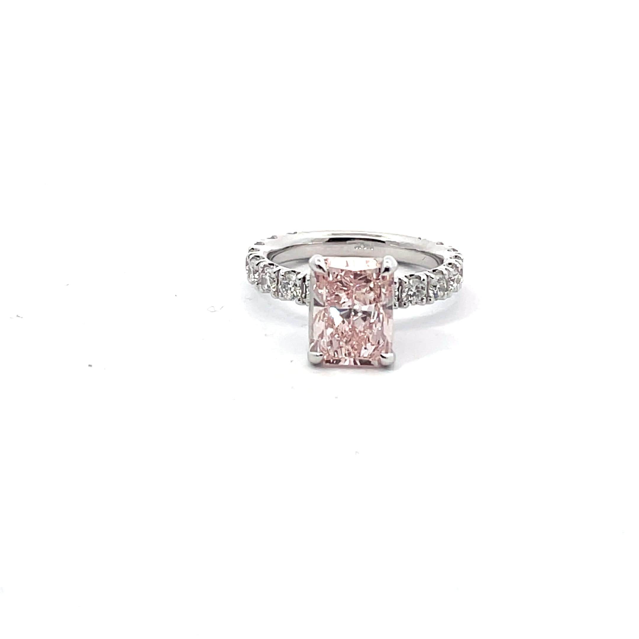 Anello con diamante rosa, anello di fidanzamento con diamante rosa, anello con diamante rosa in oro bianco 14K, anello di fidanzamento con diamante ro