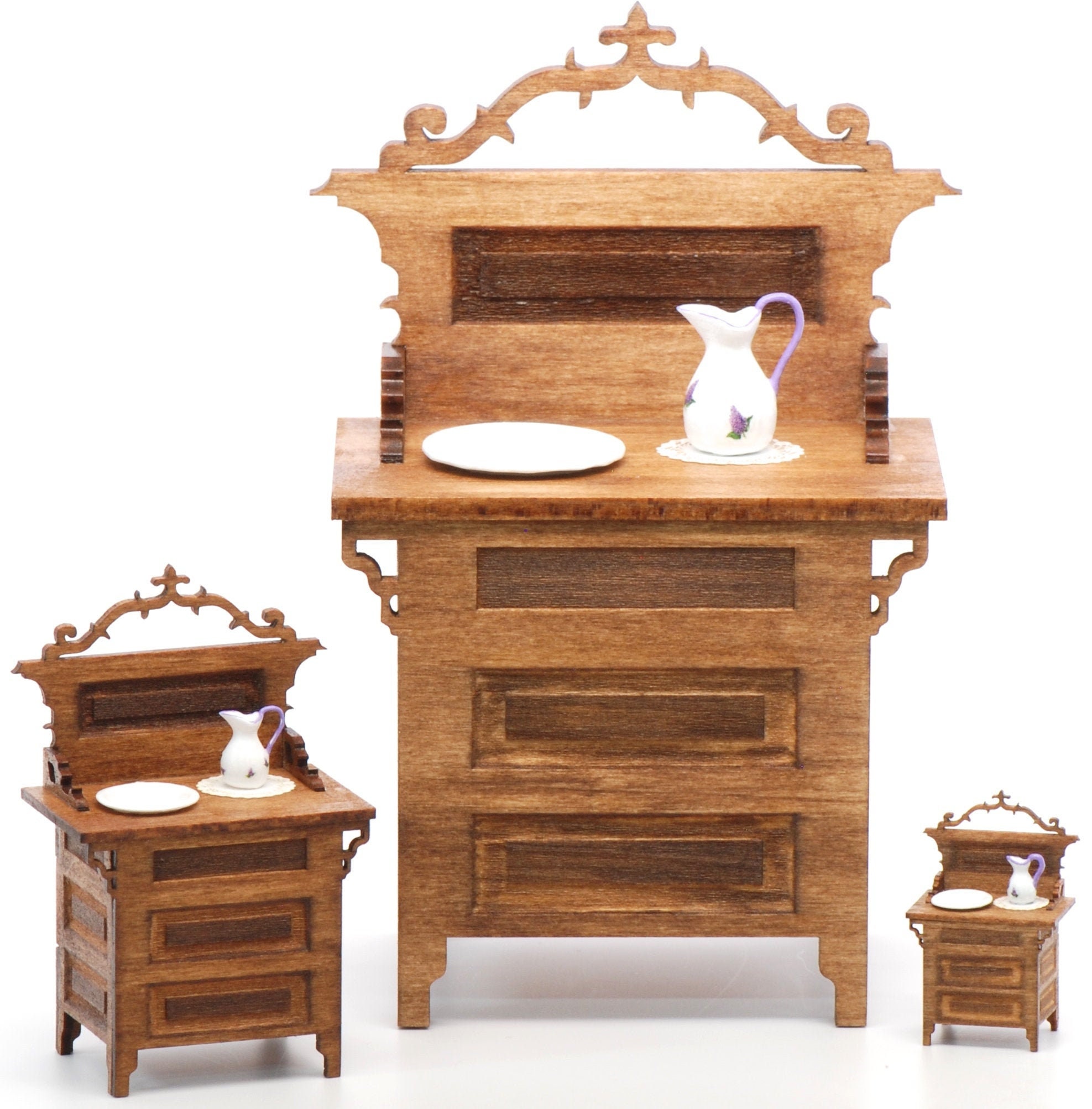 Miniatura per casa delle bambole, kit per lavabo in tutte e 3 le scale ~ Non verniciato