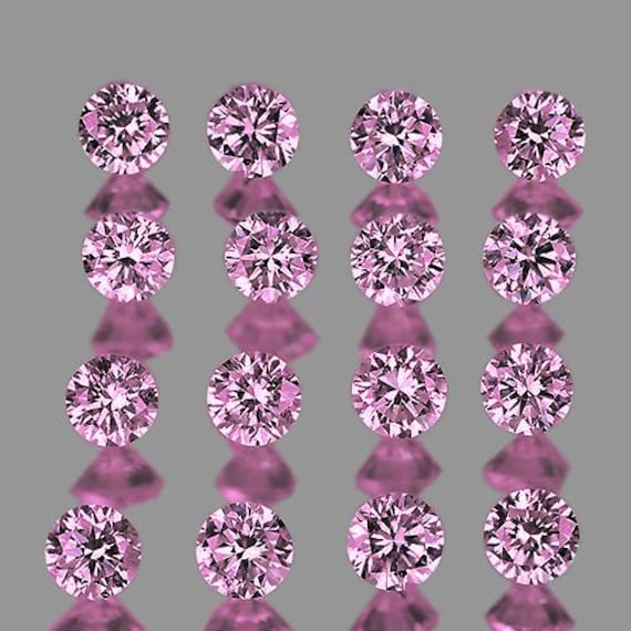 2,20 mm Rotondo 16 pezzi Zaffiro rosa naturale [Flawless-VVS Clarity] Pietra preziosa naturale sciolta non riscaldata Taglio a macchina Gioielli artig