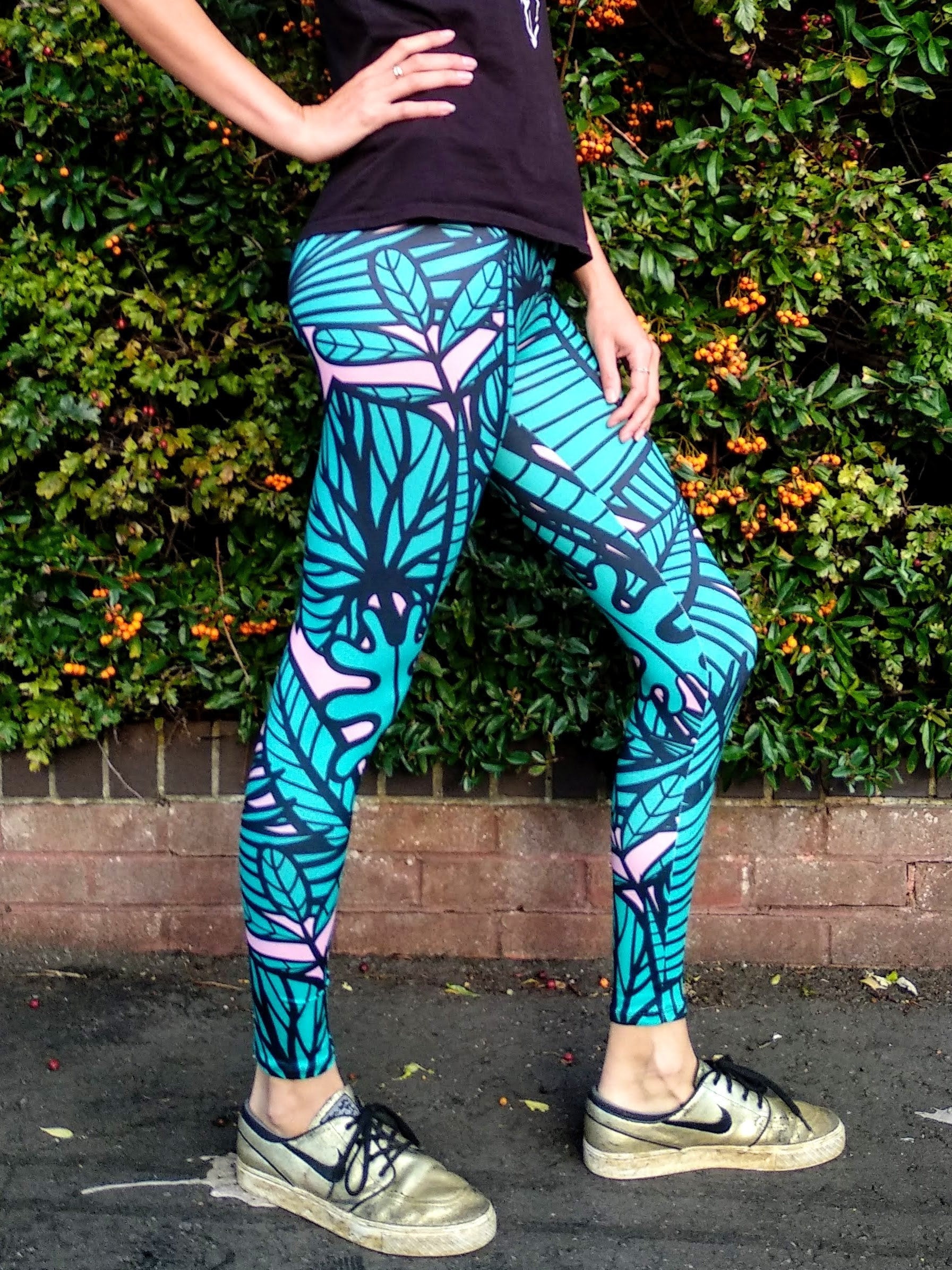 Leggings Jungle, Leggings Donna, Meggings, Pantaloni Yoga, Abbigliamento Sportivo Donna, Pantaloni Yoga, Leggings da Festa, Leggings Funky, Pantaloni