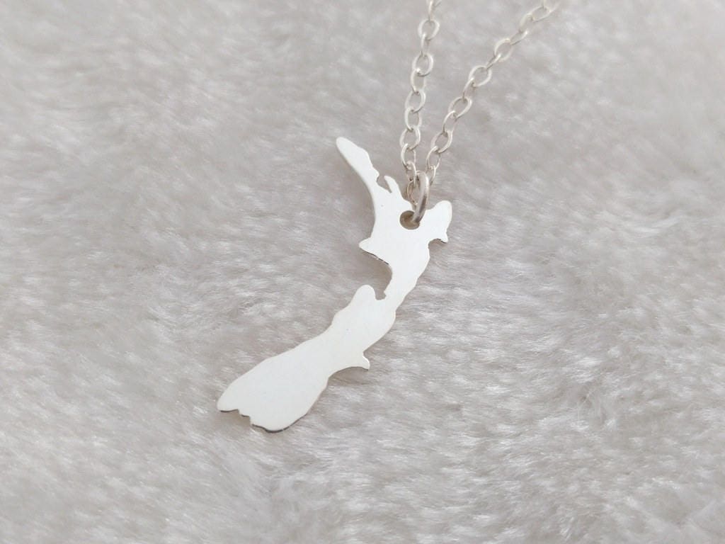 Collana Nuova Zelanda, collana di qualsiasi paese, collana a forma di Nuova Zelanda, collana con ciondolo Nuova Zelanda, ciondolo Nuova Zelanda, colla