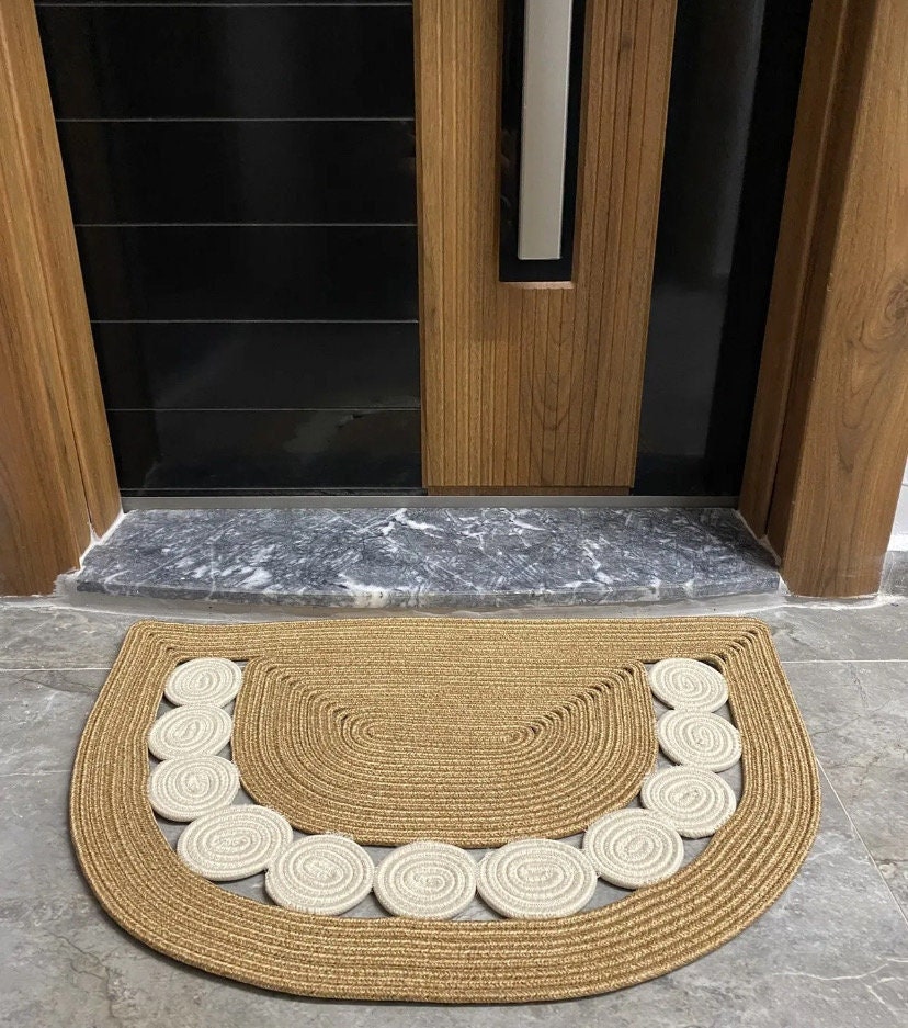 Zerbino color paglia, zerbino fantasia, zerbino bifacciale, zerbino colorato in vimini, zerbino per esterni, tappeto decorativo per ingresso, zerbino