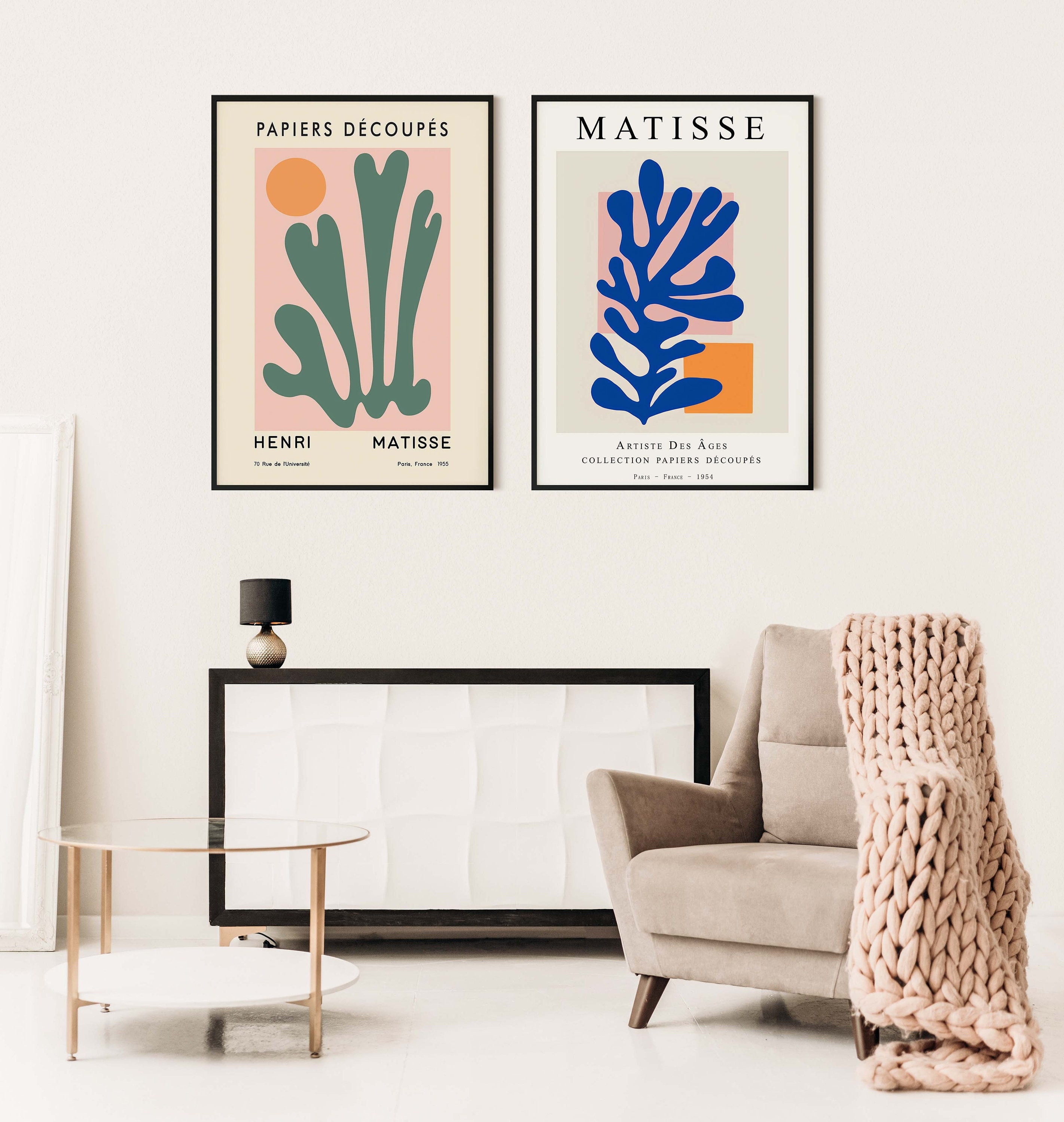 Stampa d'arte Matisse, Set di due poster della mostra Matisse, stampa Matisse, stampa d'arte Matisse, poster d'arte da parete Matisse dimensioni di st