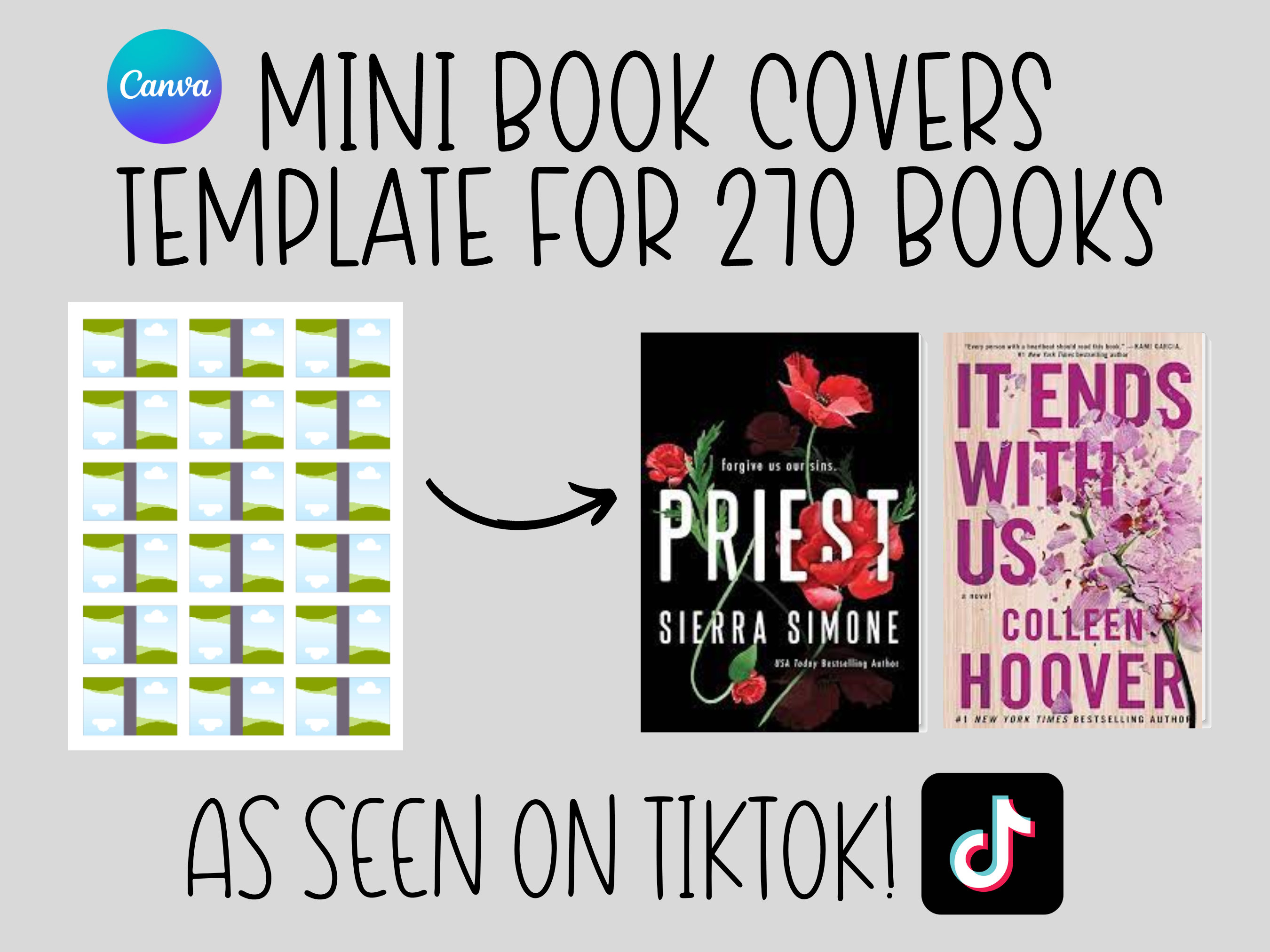 Modello modificabile per copertine di mini libri, mini libri, modello Canva, libri in miniatura, ornamento, download immediato, Natale, regalo