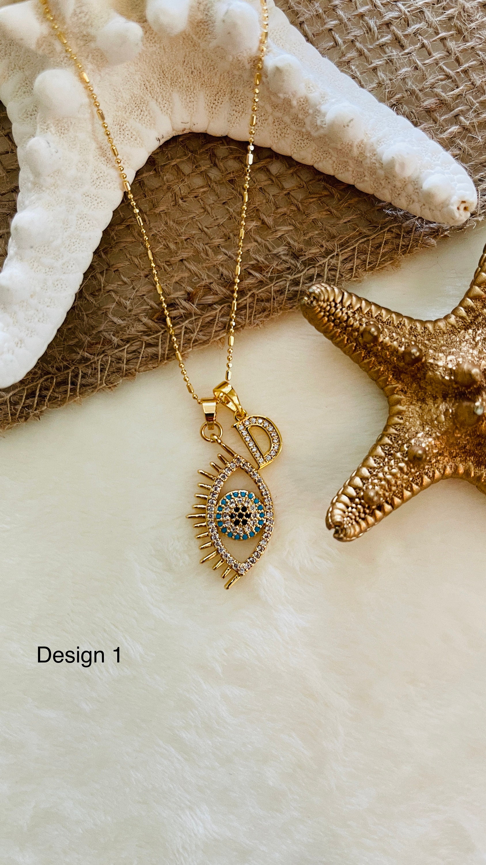 Collana con occhio malvagio, collana con iniziale in oro con occhio malvagio, collana con occhio delicato, collana con occhio malvagio con ciglia, col